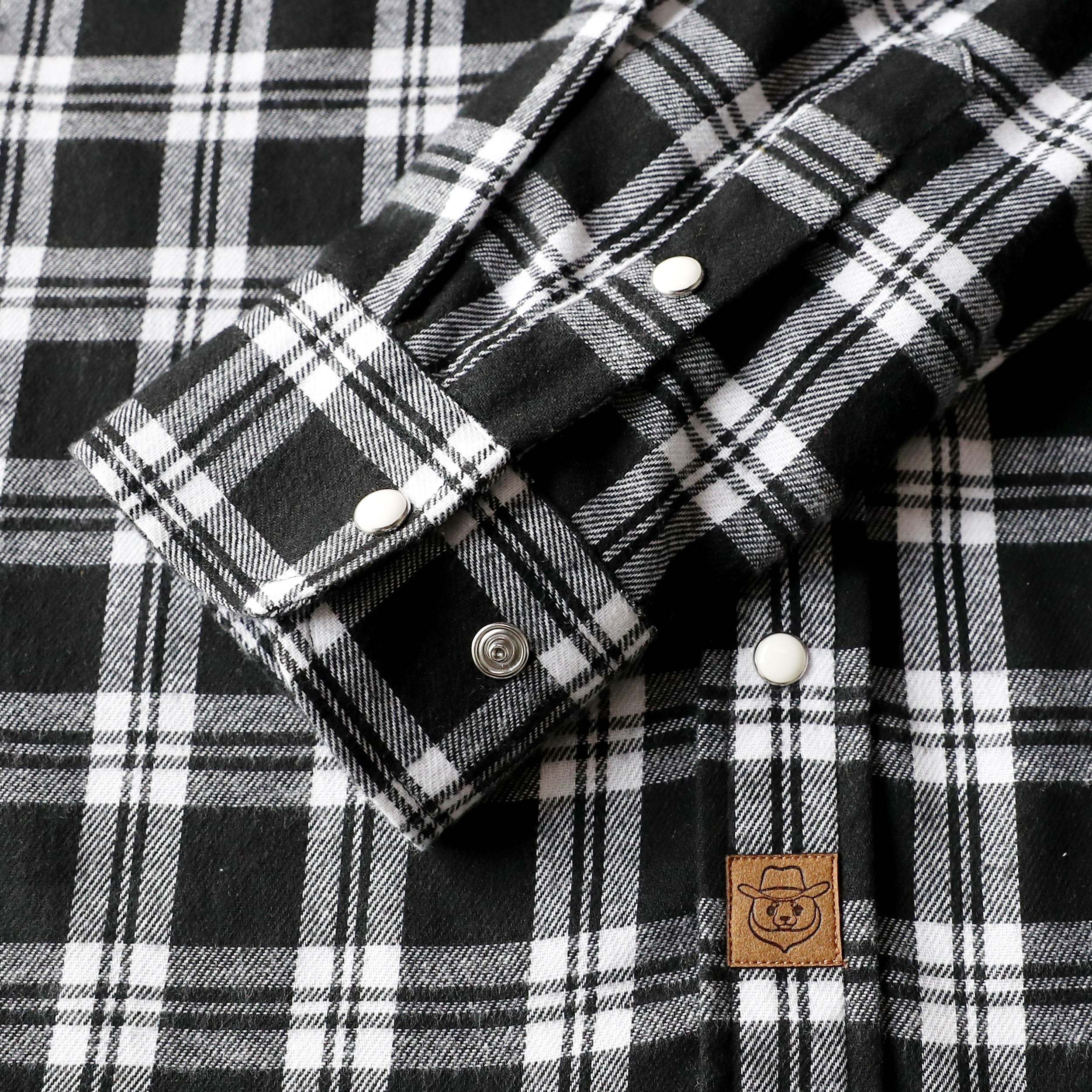 6oz Mens Flannel Long Sleeve Pearl Snap Buttons Western Cowboy Vintage Casual Shirts #2804