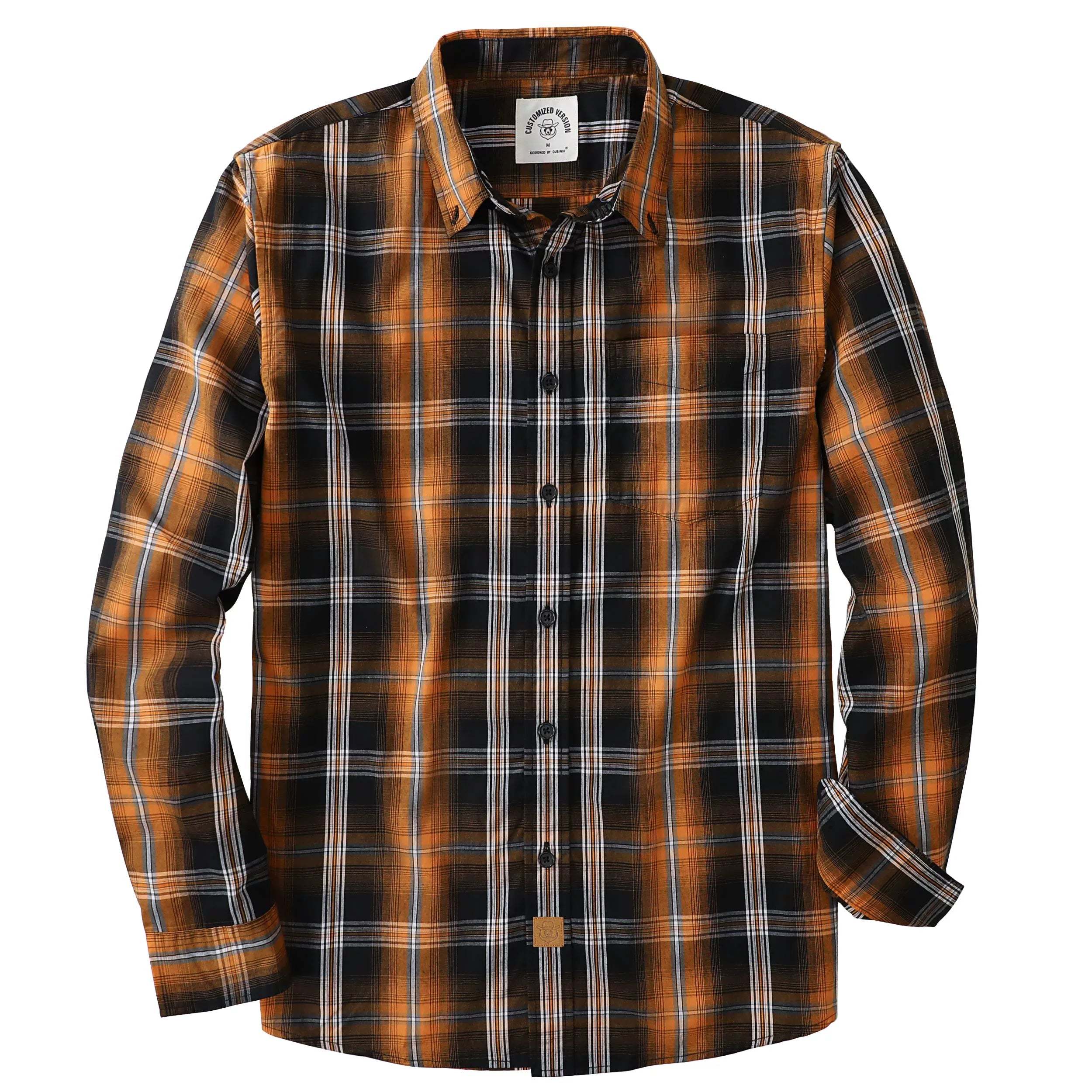 Dubinik? 3.2oz Mens Long Sleeve Casual Button Down Vintage Plaid Shirts#52005