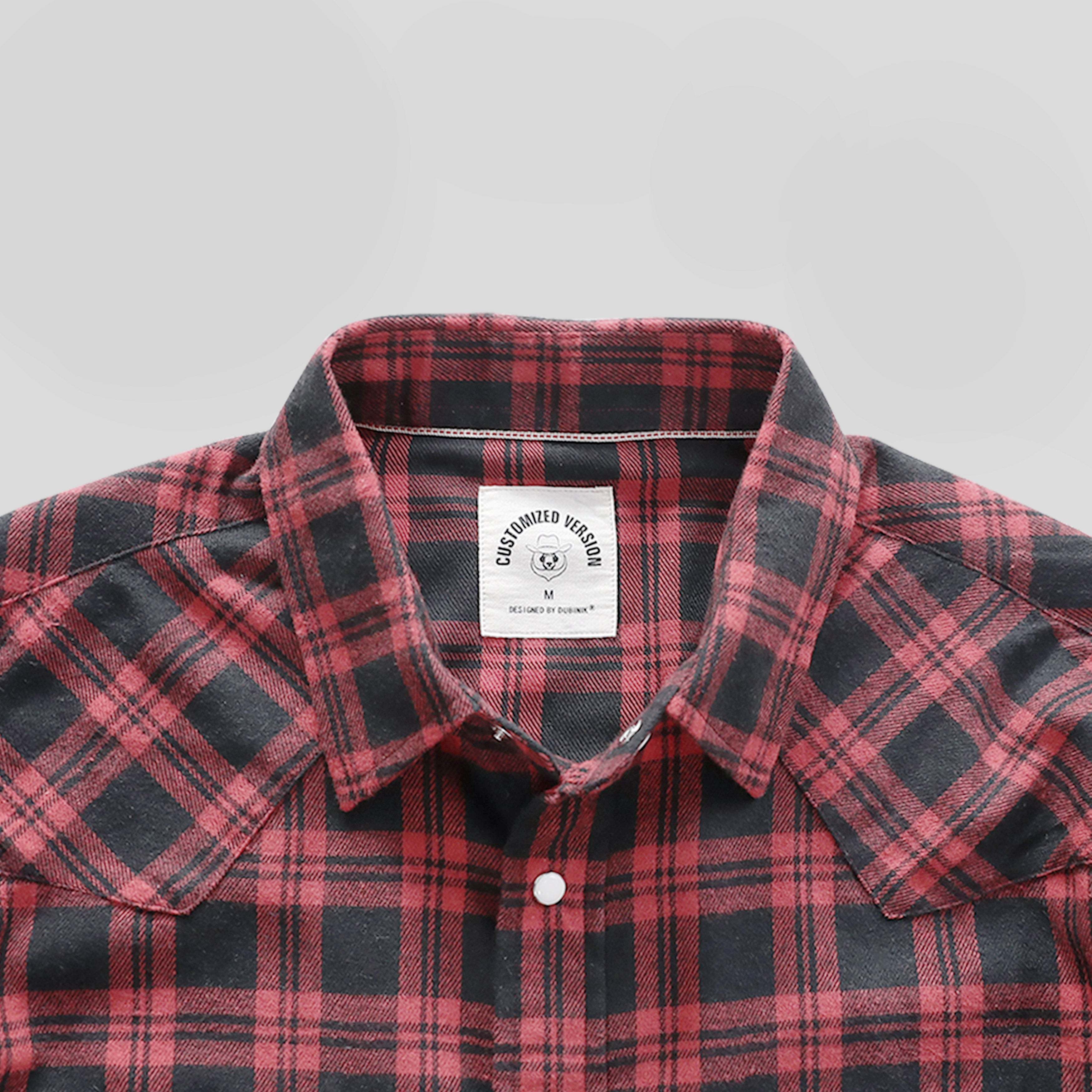 6oz Mens Flannel Long Sleeve Pearl Snap Buttons Western Cowboy Vintage Casual Shirts #2805