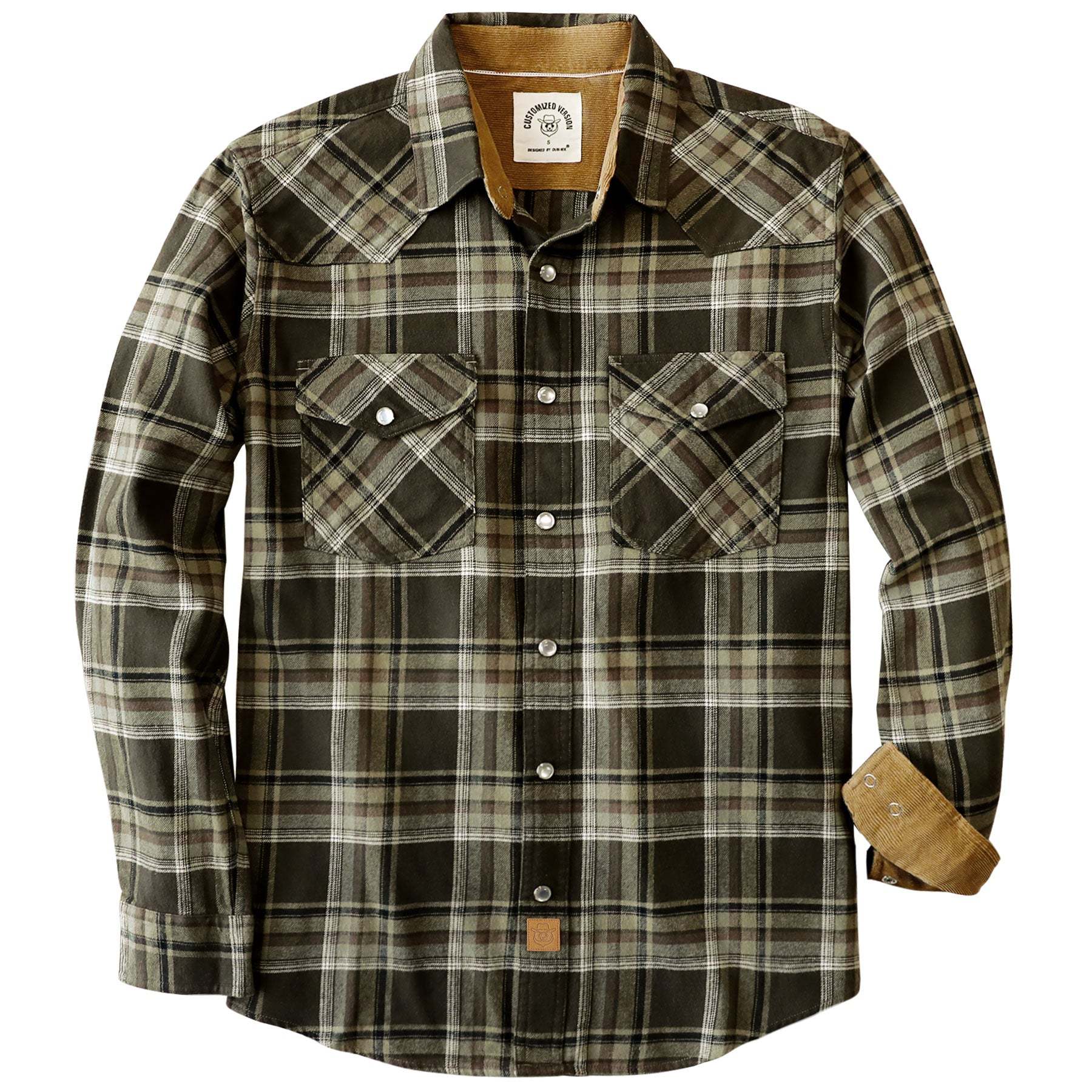 Dubinik? 6oz Men's Long Sleeve Pearl Snap Midweight Flannel Casual Western Cowboy Plaid Shirts 100% Cotton#36012