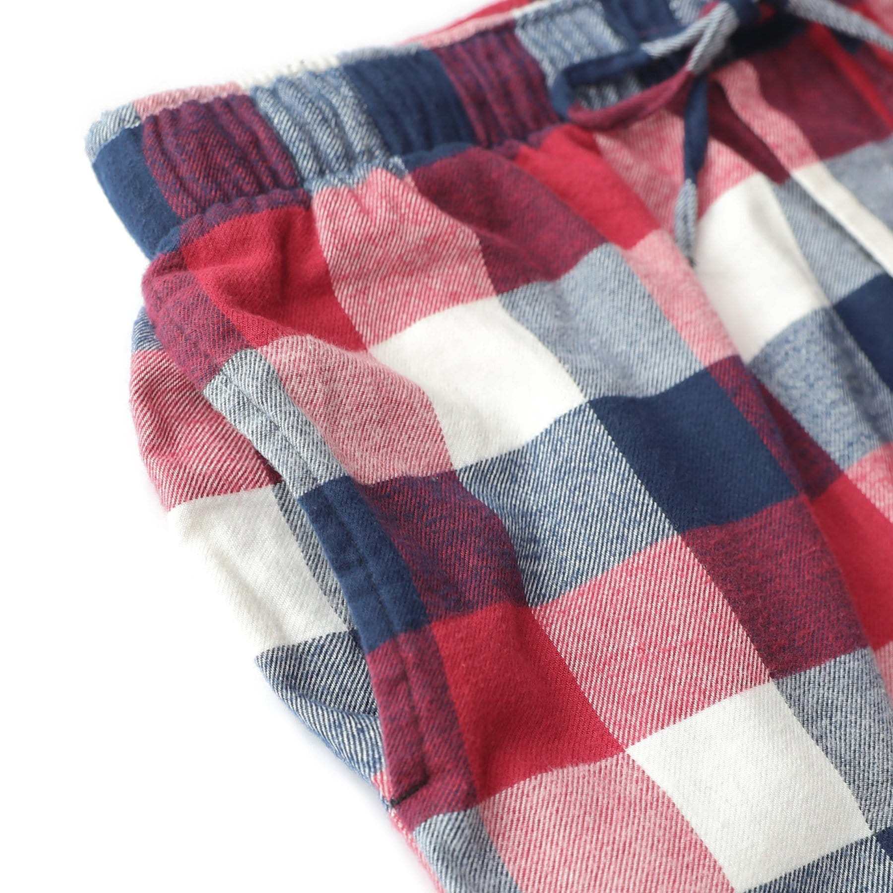 Cotton Flannel Pajama Plaid Sleep & Lounge Pants, PJ Bottoms With Pockets And Button Fly #3012