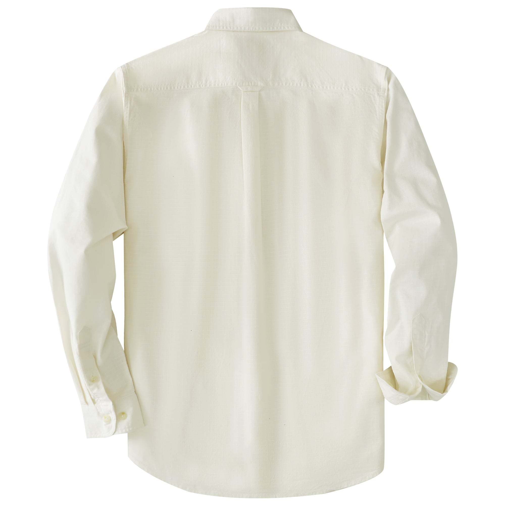 Dubinik? 6.5oz Mens Button Up Shirts Long Sleeve Casual Beige White Solid Shirts for Men Two Pocket Regular Fit Comfortable with Stretch Shirt#0056009