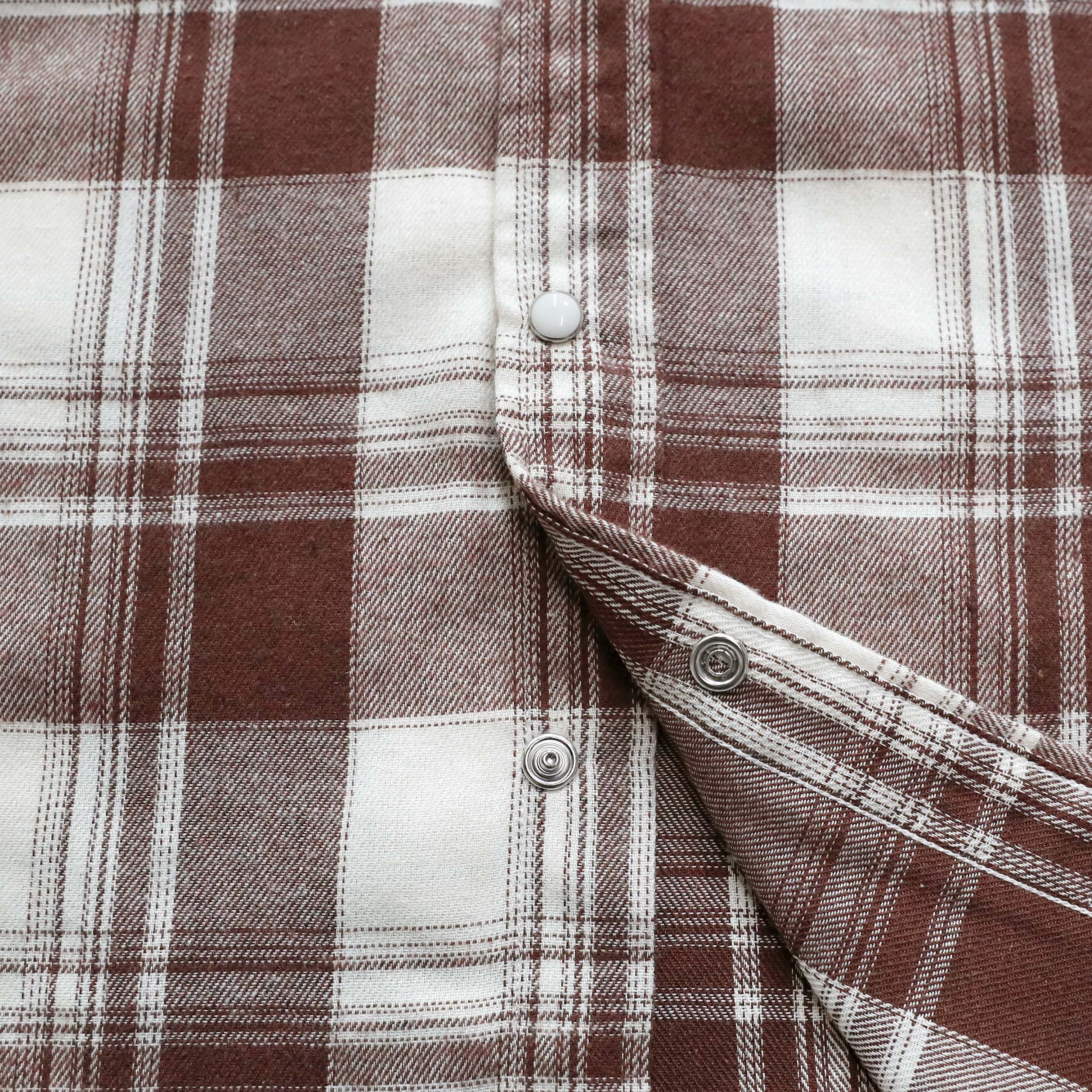 6oz Mens Flannel Long Sleeve Pearl Snap Buttons Western Cowboy Vintage Casual Shirts #2814