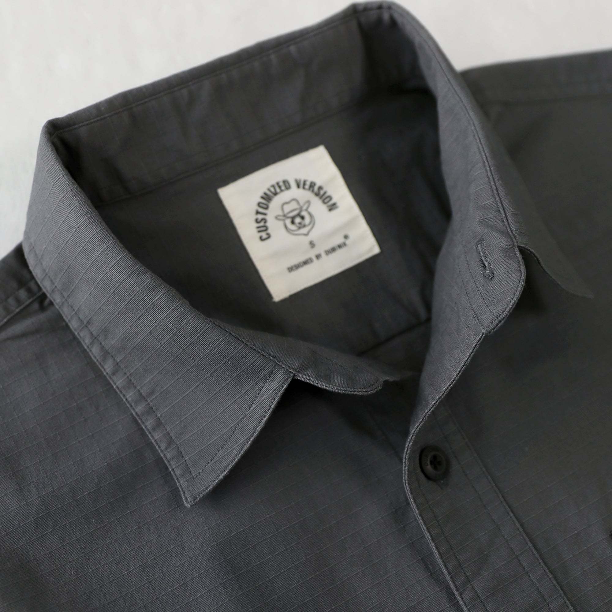 Dubinik? Mens Short Sleeve Button Down Shirts Two Pocket Vintage Mens Work Shirt Charcoal Gray Cotton Mens Shirts Casual with Stretch#0055010