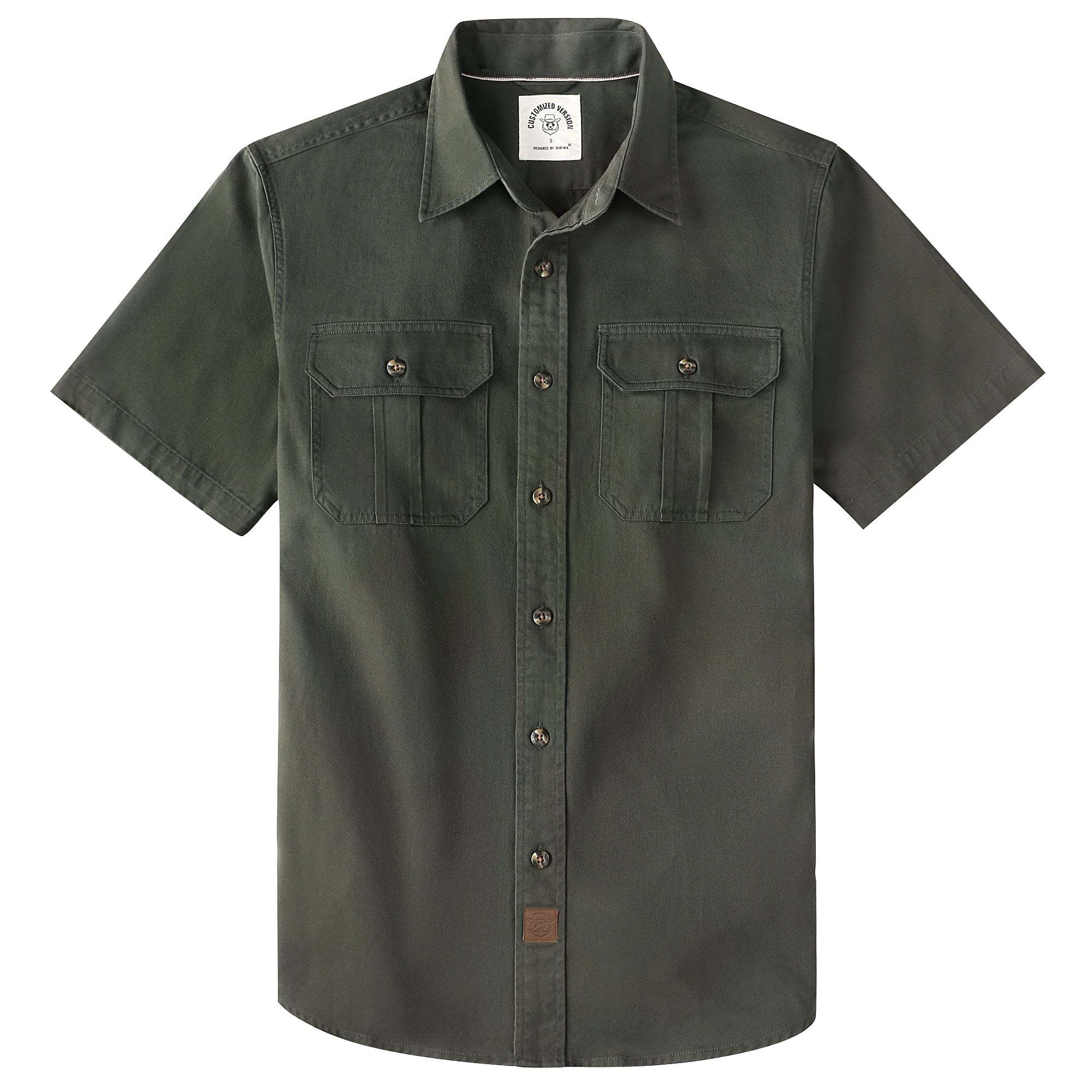Dubinik? Men’s Short Sleeve Button Down Work Shirt – 2 Pocket Cotton Casual#10708