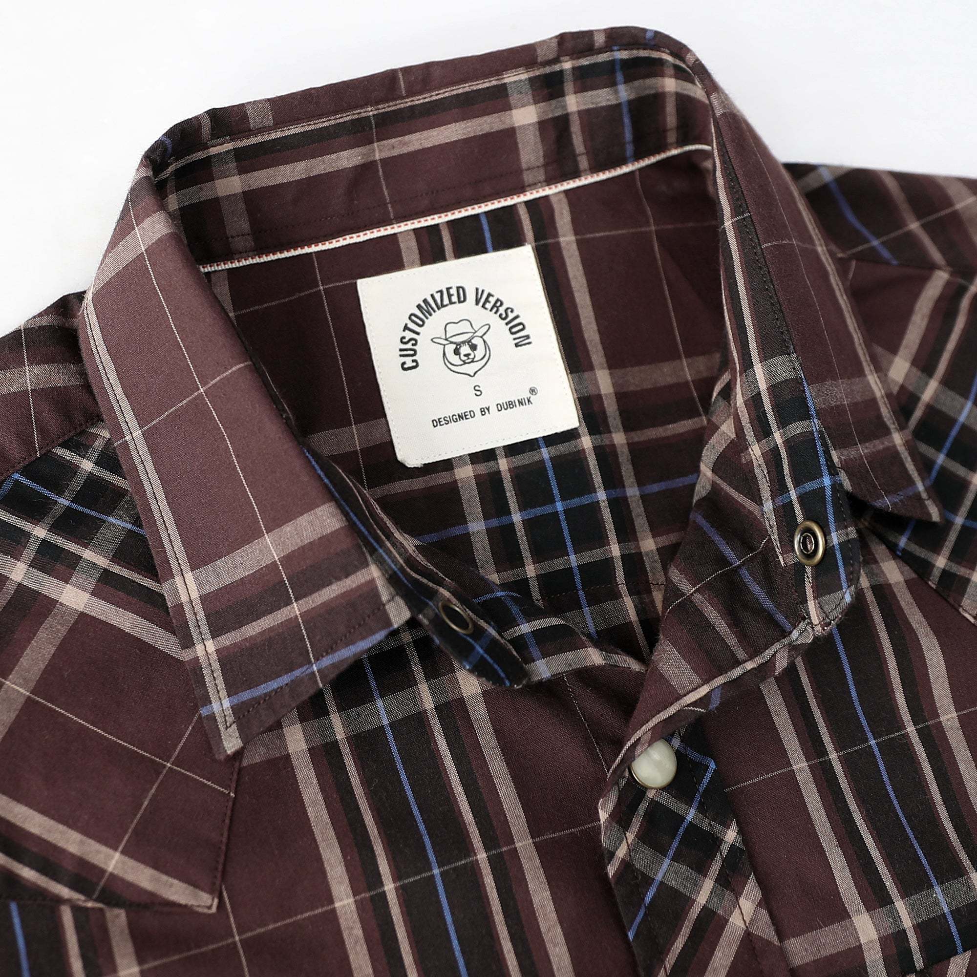 Dubinik? 4.1oz Pearl Snap Shirts For Men Long Sleeve Lightweight Casual Sawtooth Pocket Western Plaid Cowboy Cotton Vintage Work Shirt#48012