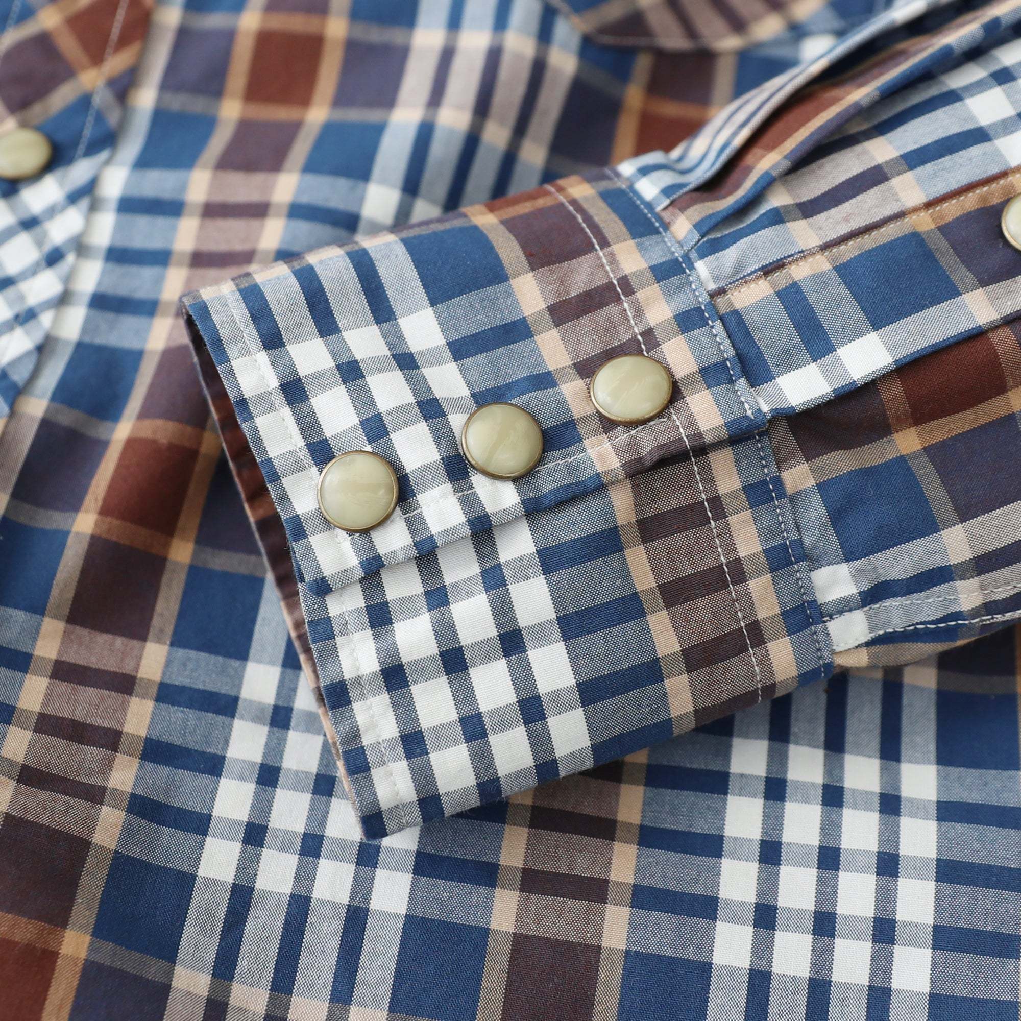 Dubinik? 4.1oz Pearl Snap Shirts For Men Long Sleeve Lightweight Casual Sawtooth Pocket Western Plaid Cowboy Cotton Vintage Work Shirt#48027