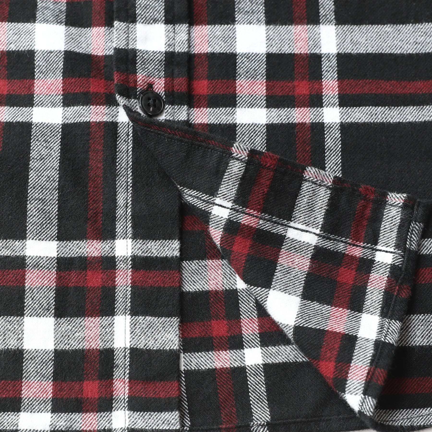 6oz Men's Plaid Flannel Long Sleeve Shirts #0326