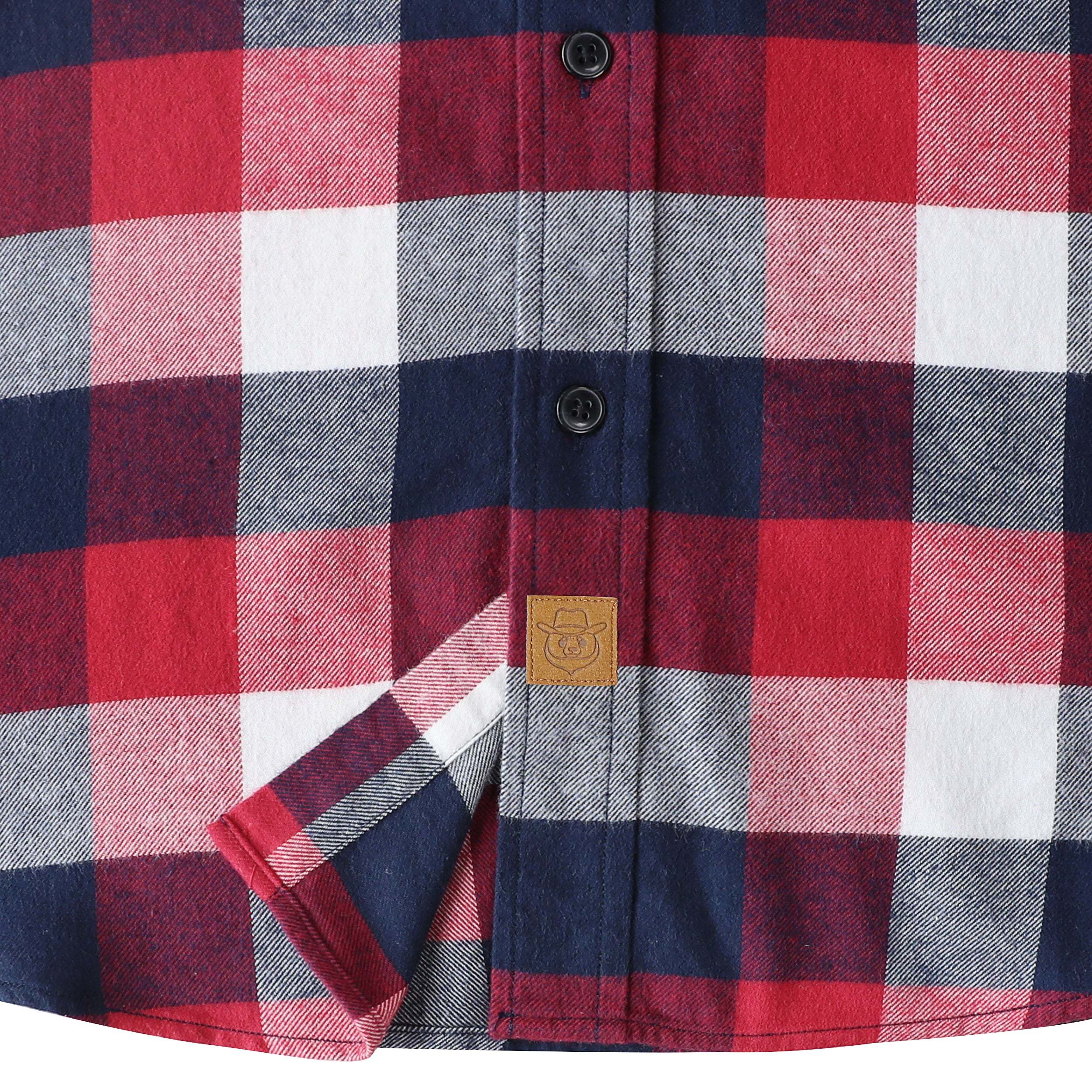 6oz Men's Plaid Flannel Long Sleeve Shirts #0347