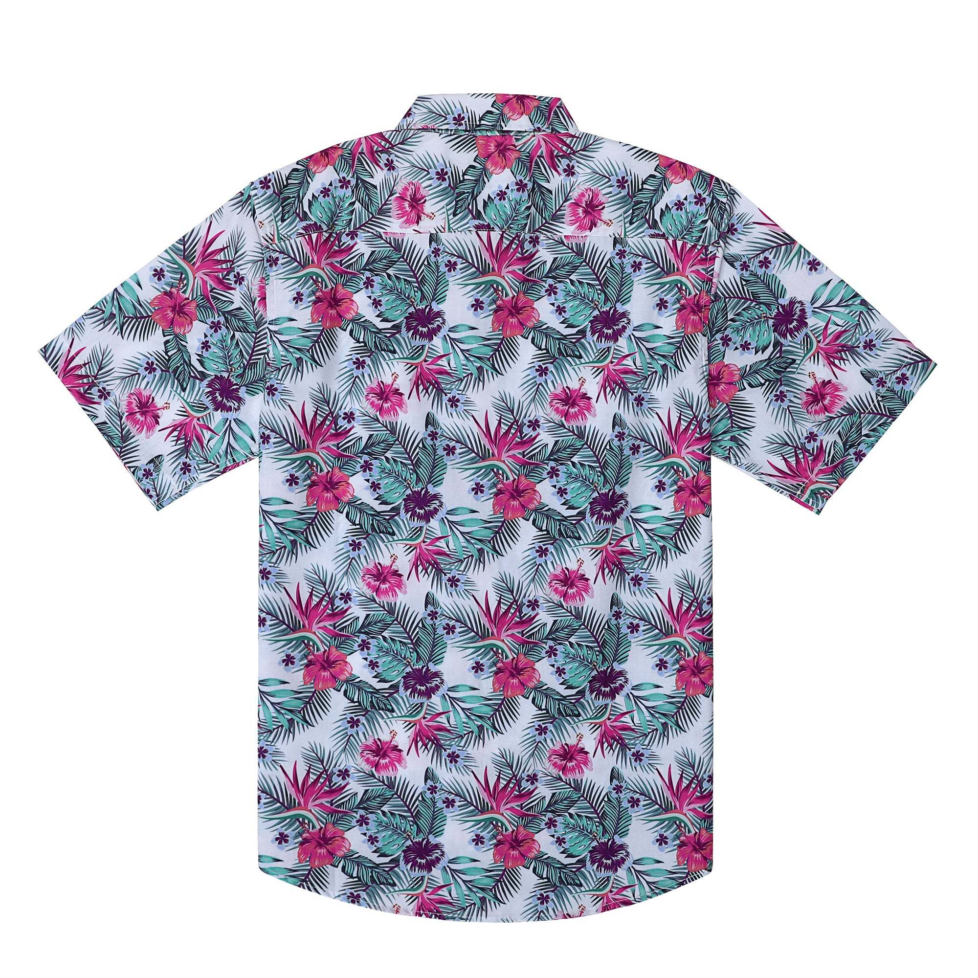 Hawaiian Shirt for Men Aloha Tropical Short Sleeve Button Down Print Beach Shirts #2622