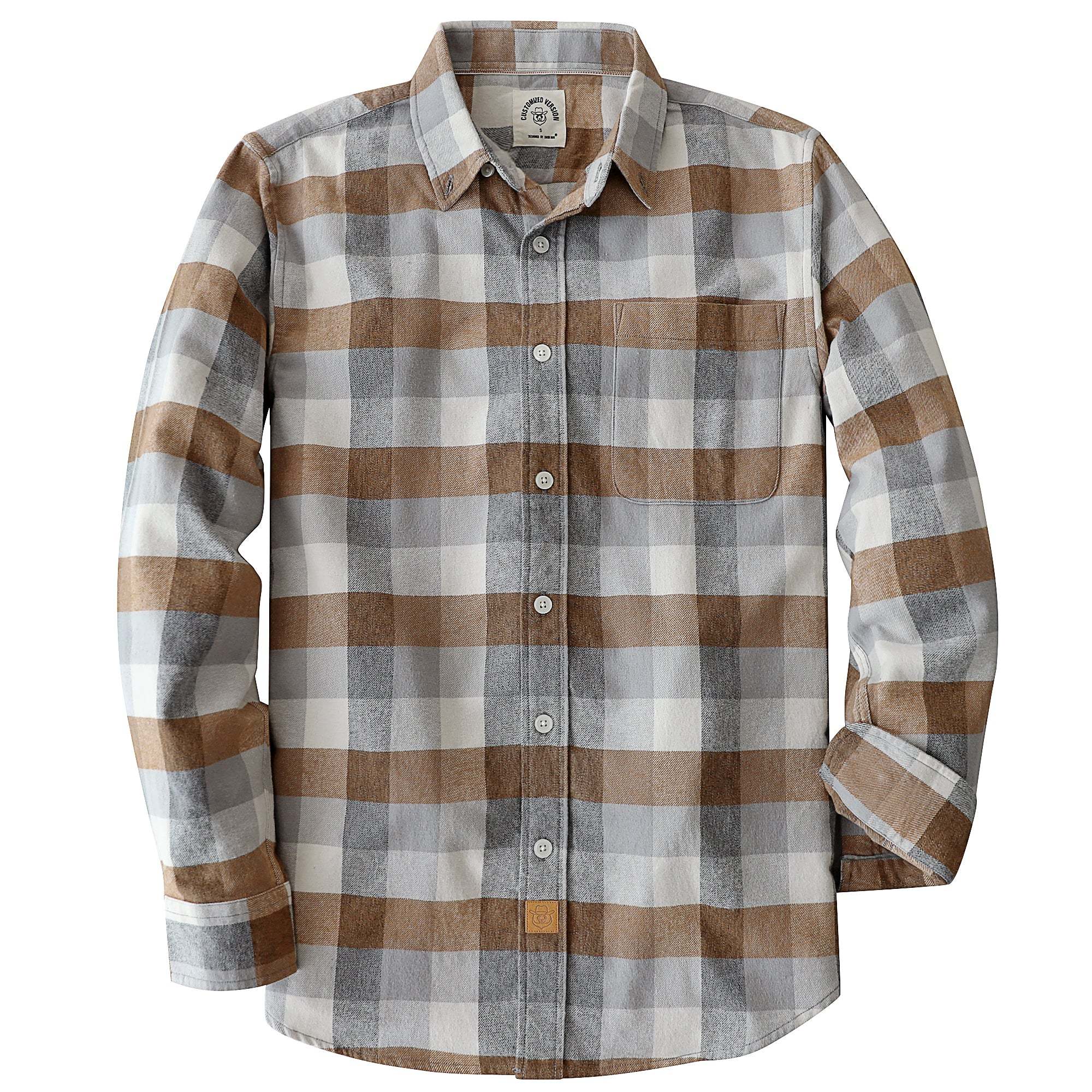 Dubinik? 6oz Mens Flannel Shirts Long Sleeve Button Down Casual Work Plaid Shirt Men All Cotton Soft with Pocket Regular Fit#0347