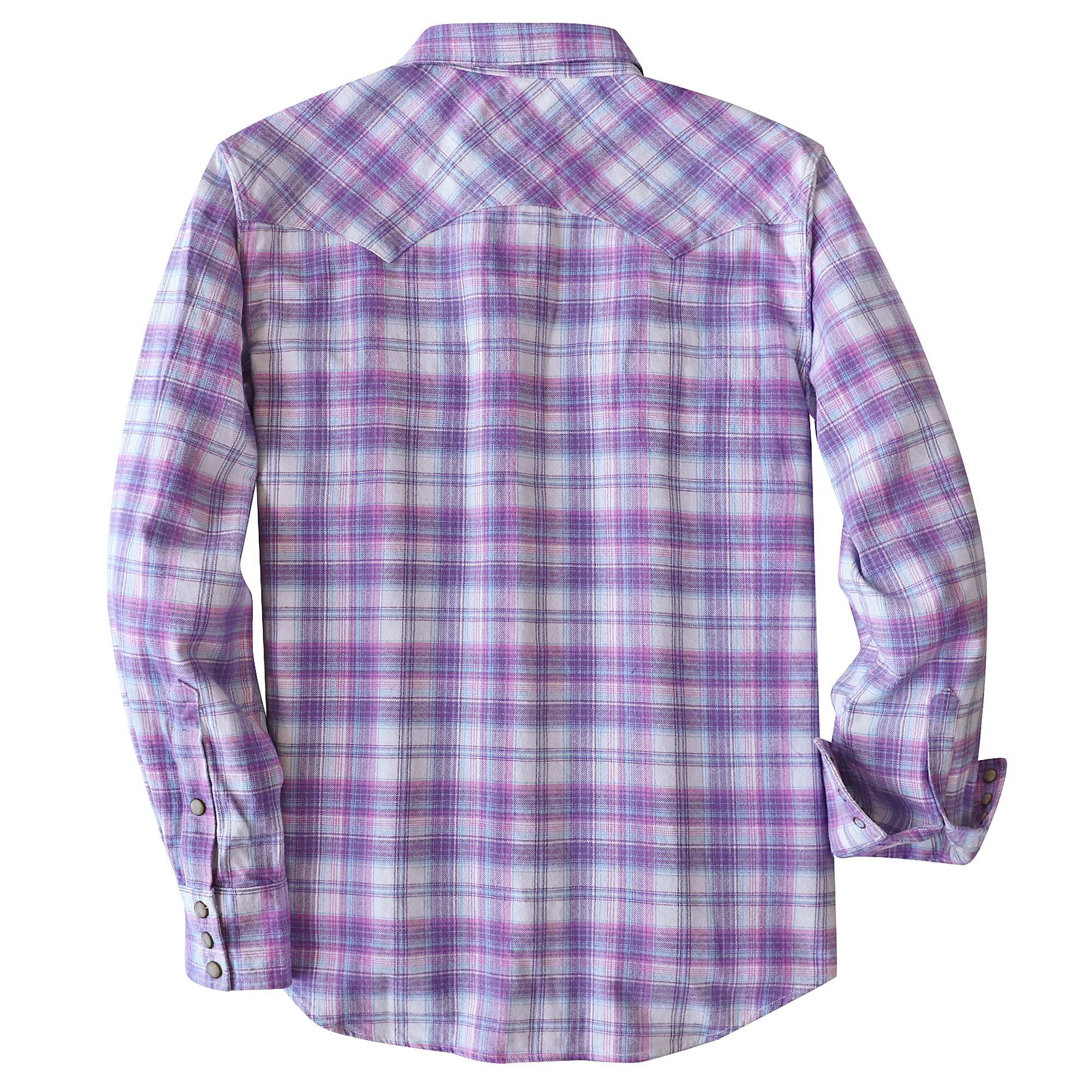 Dubinik? 6.3oz Flannel Shirt for Men Long Sleeve Casual Cozy Snap Button Western Plaid Shirts Soft Pure Cotton#37020