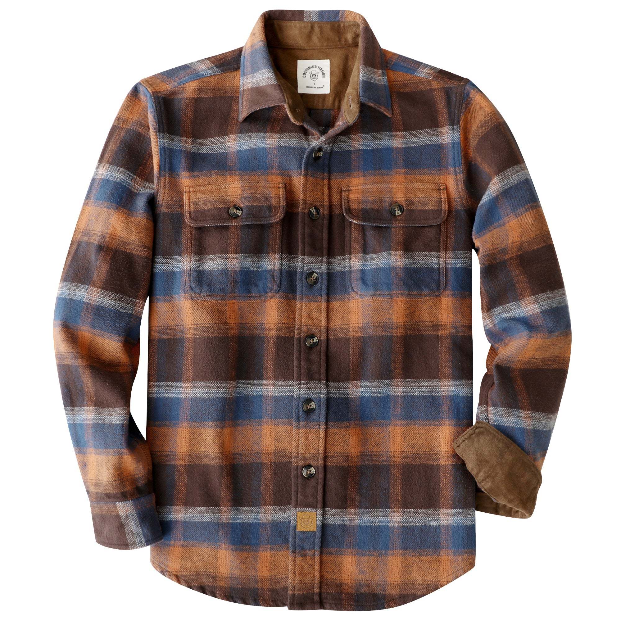 Dubinik? 10.8oz Ultra Heavyweight Mens Flannel Shirts Long Sleeve Casual Button Down Pocket Soft Warm Cotton Shirt#84006