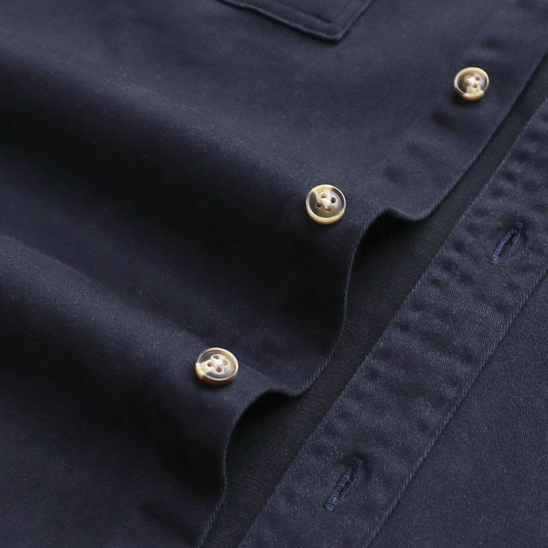 8oz Men's Navy Solid 100% cotton outdoor casual workwear pocket vintage shirt #1502