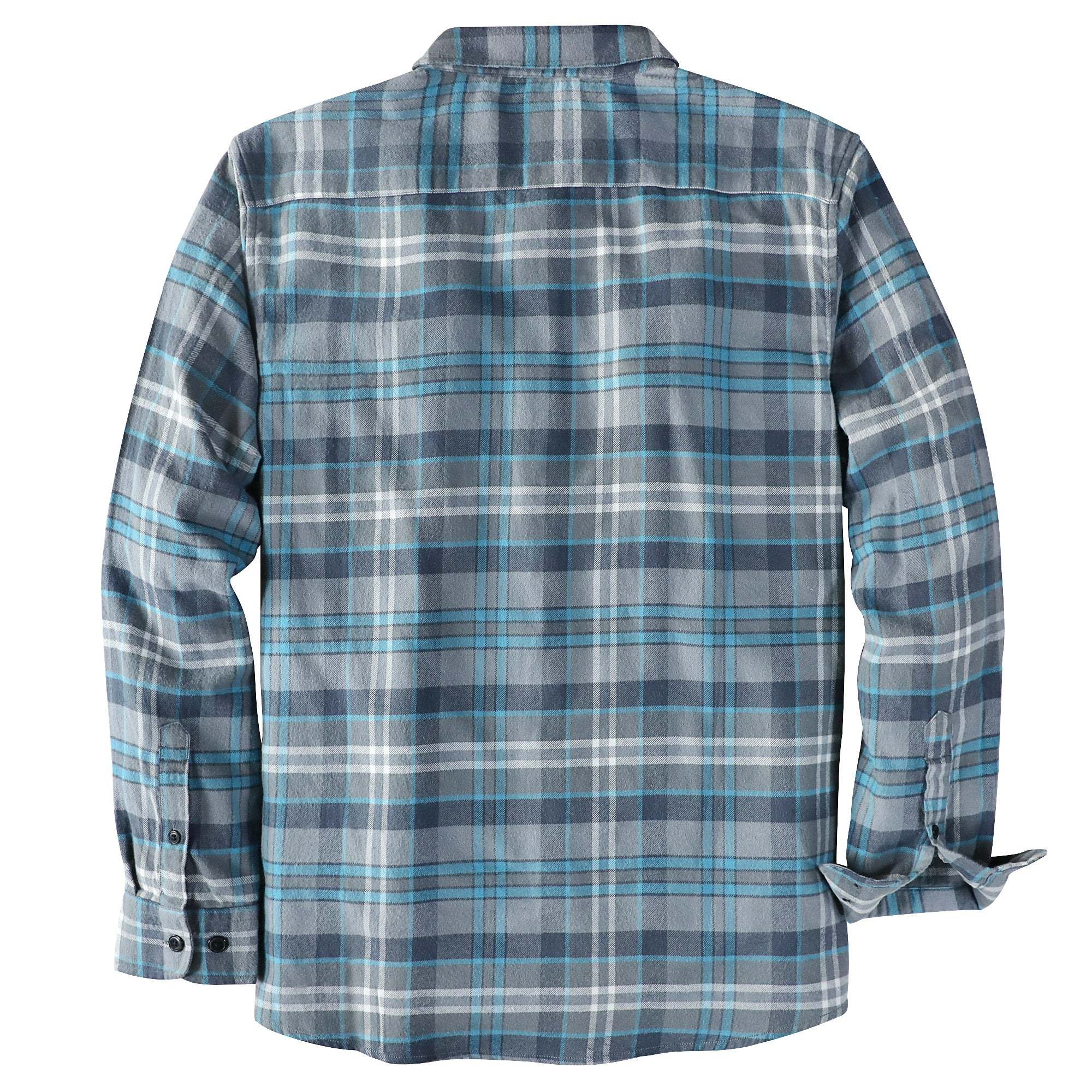 Dubinik? 6oz Mens Flannel Shirts Long Sleeve Button Down Casual Work Plaid Shirt Men All Cotton Soft with Pocket Regular Fit#03-054