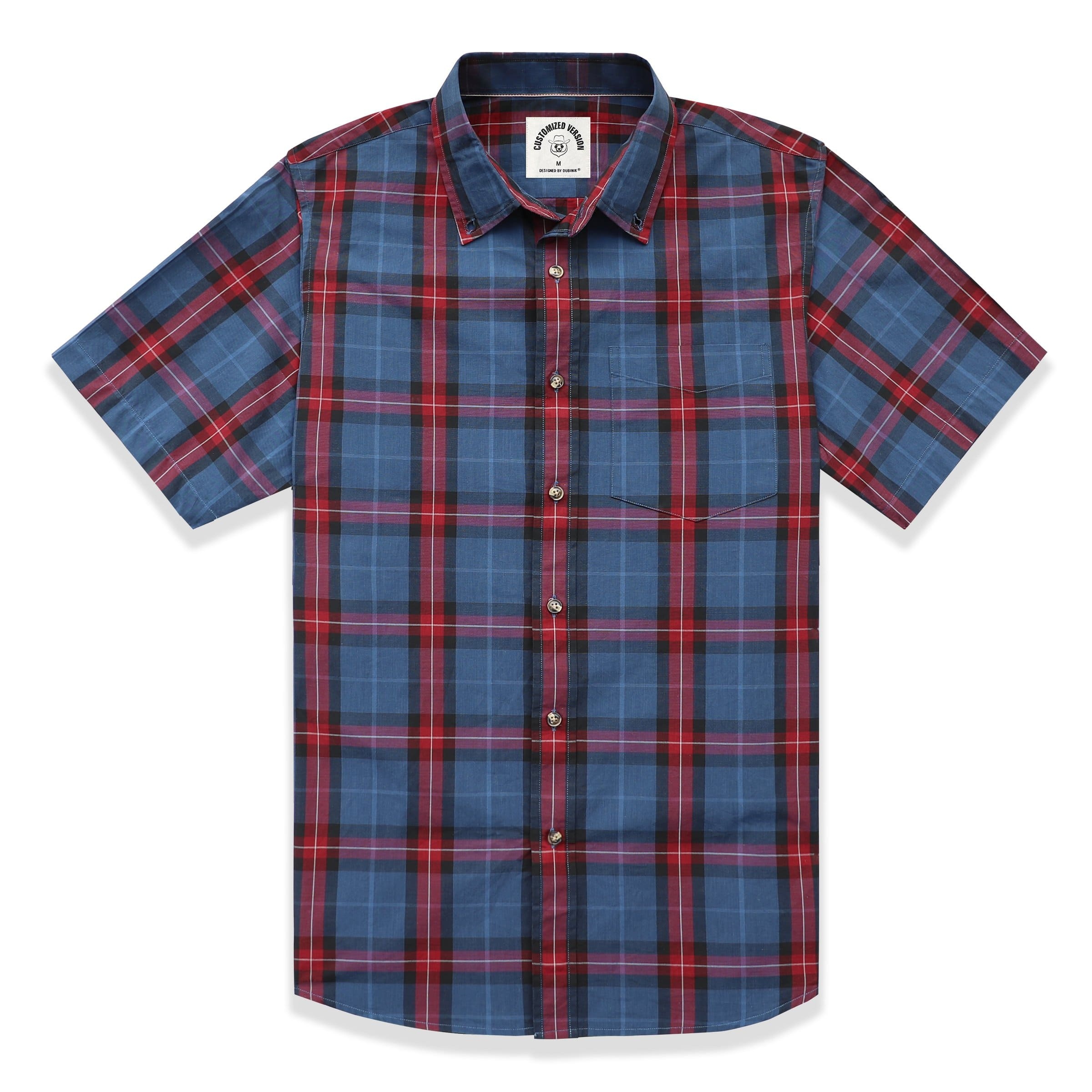 Men's casual short-sleeved cotton shirt #0104