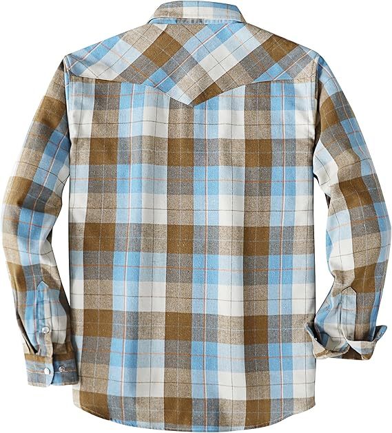 6oz Mens Flannel Long Sleeve Pearl Snap Buttons Western Cowboy Vintage Casual Shirts #2821 Tall size in stock now!