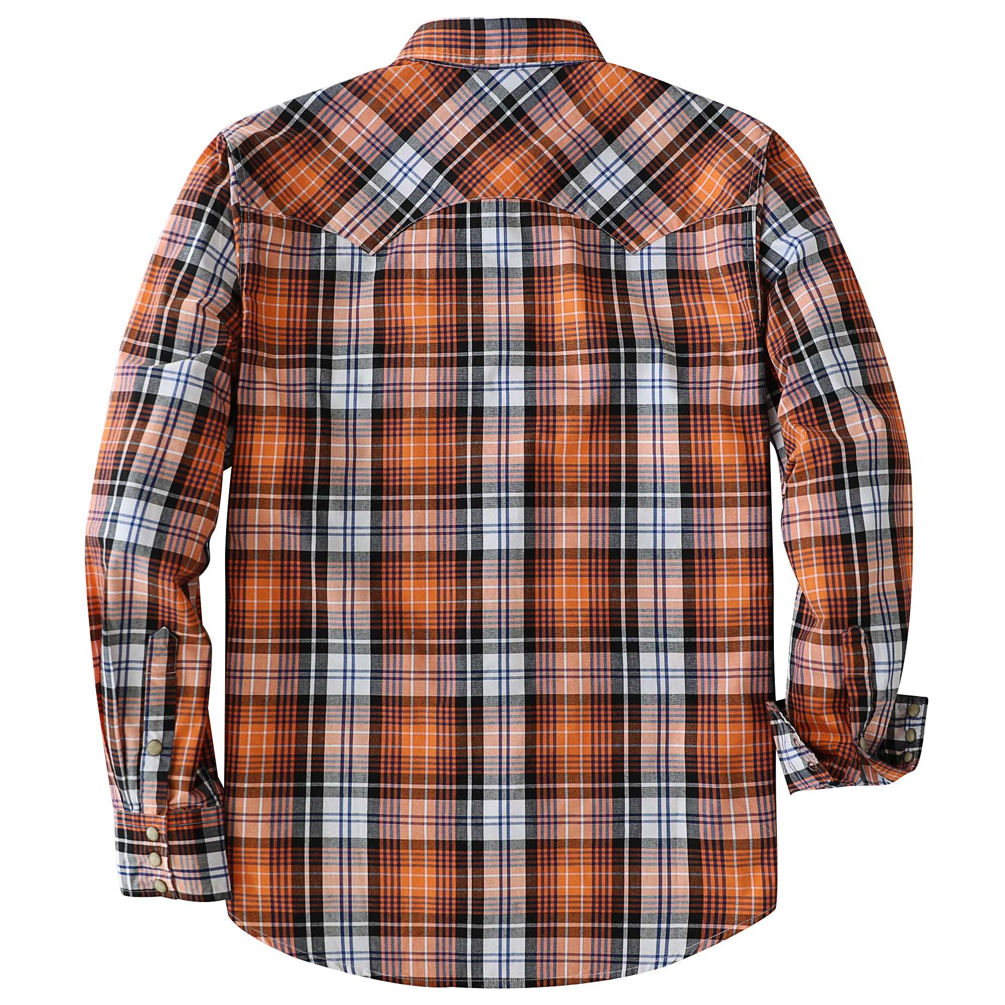 Dubinik? 4.1oz Pearl Snap Shirts For Men Long Sleeve Lightweight Casual Sawtooth Pocket Western Plaid Cowboy Cotton Vintage Work Shirt#48014