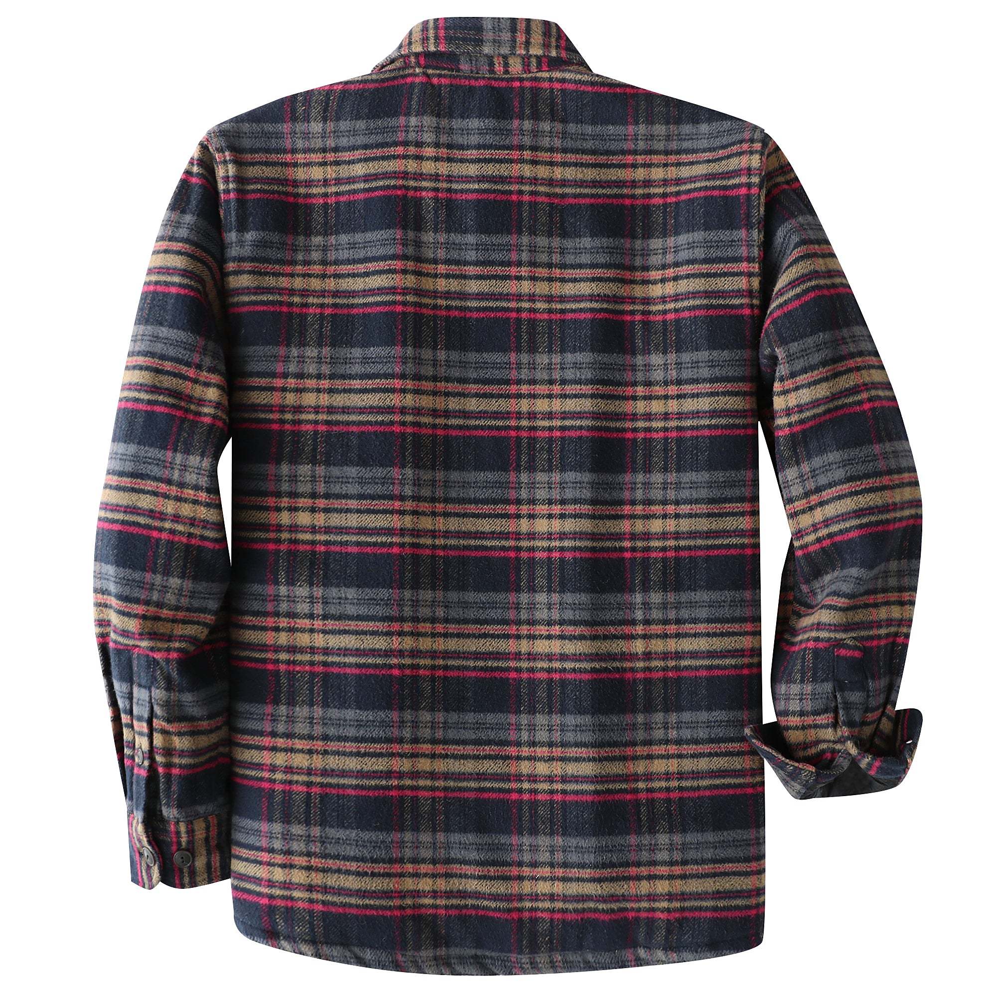 Dubinik? 10.8oz Mens Shacket Flannel Warm Lined Coats Lightweight Jacket Casual Plaid Flannel Shirt For Men Long Sleeve Button Down#0182001
