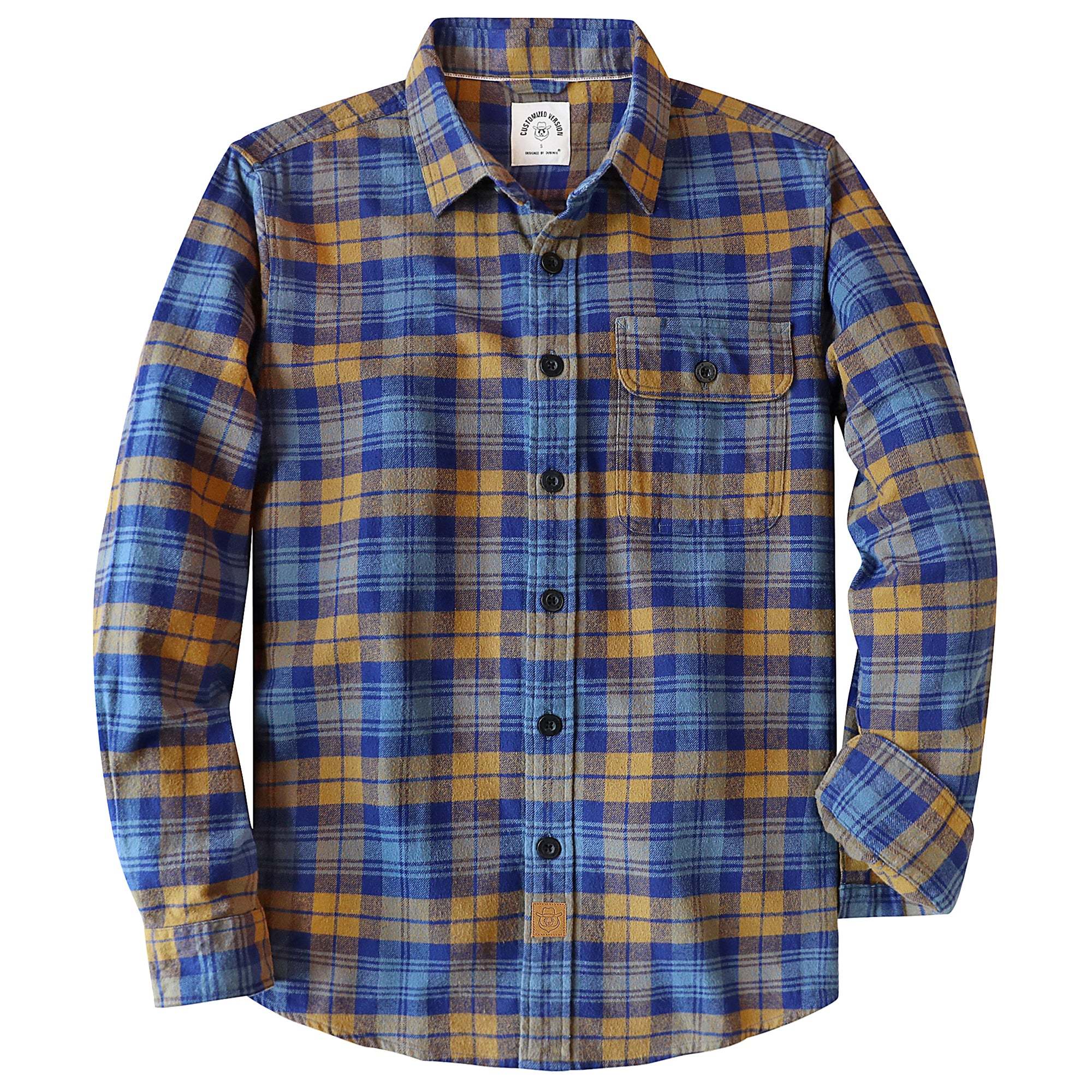 Dubinik? 6oz Mens Long Sleeve Midweight Flannel Shirt Warm Casual Soft Cotton Button Down Plaid Shirt #3408