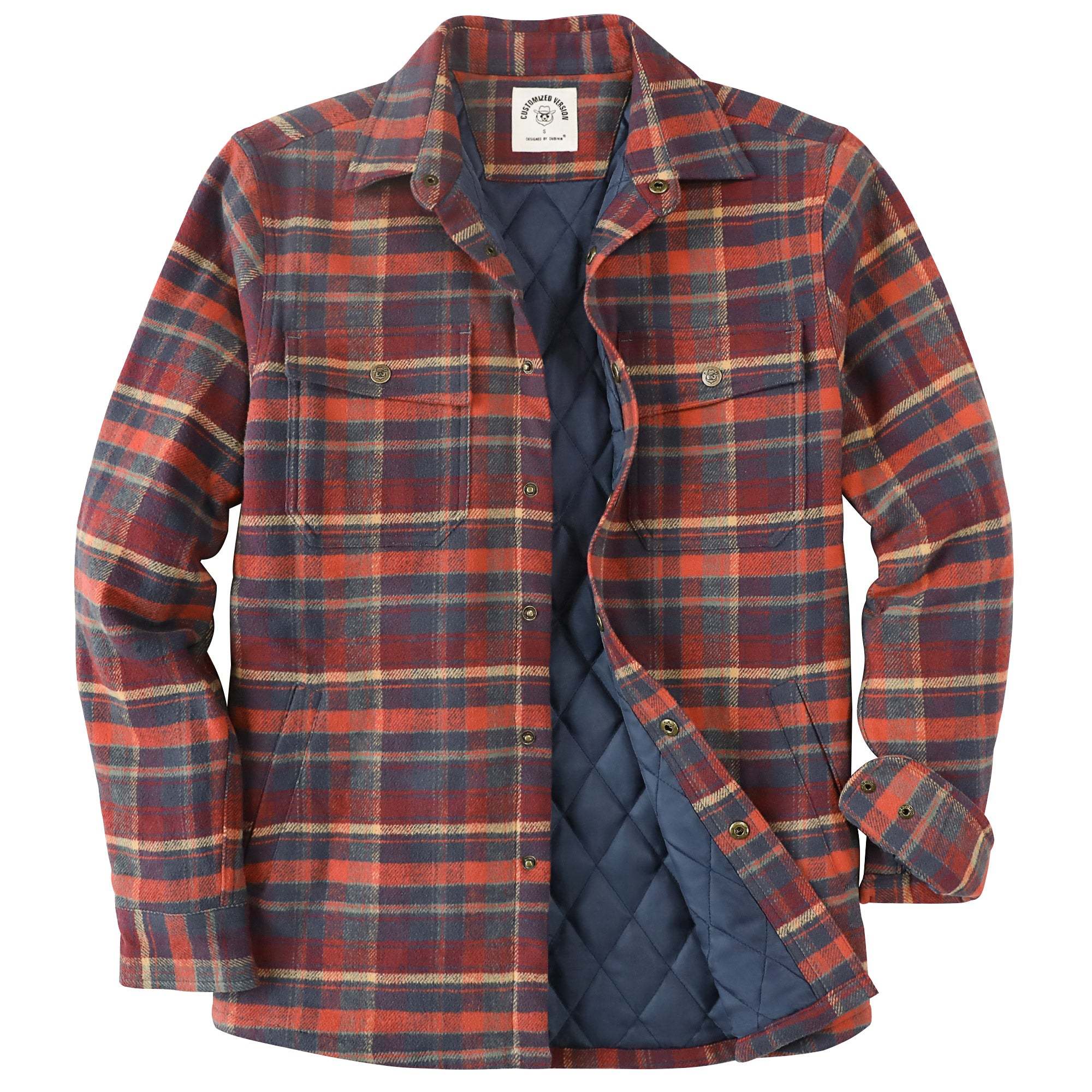 Dubinik? 10.8oz Men’s Overshirt Shacket – Cozy Warm-Lined Plaid Flannel, Lightweight Casual Button-Down Long Sleeve Jacket #0181010