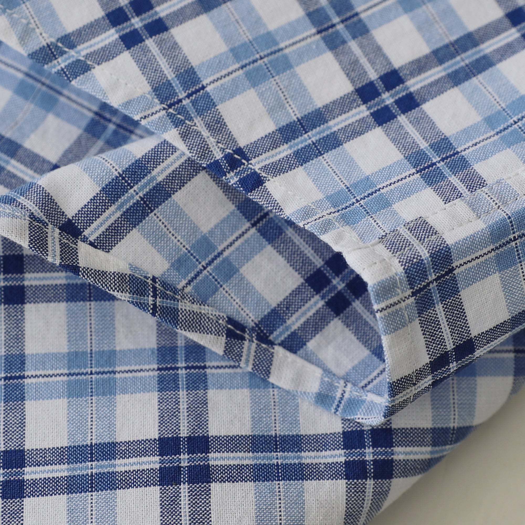 Dubinik? 4.6oz Mens Lightweight Pure Cotton Long Sleeve Button Down Plaid Shirt#101811