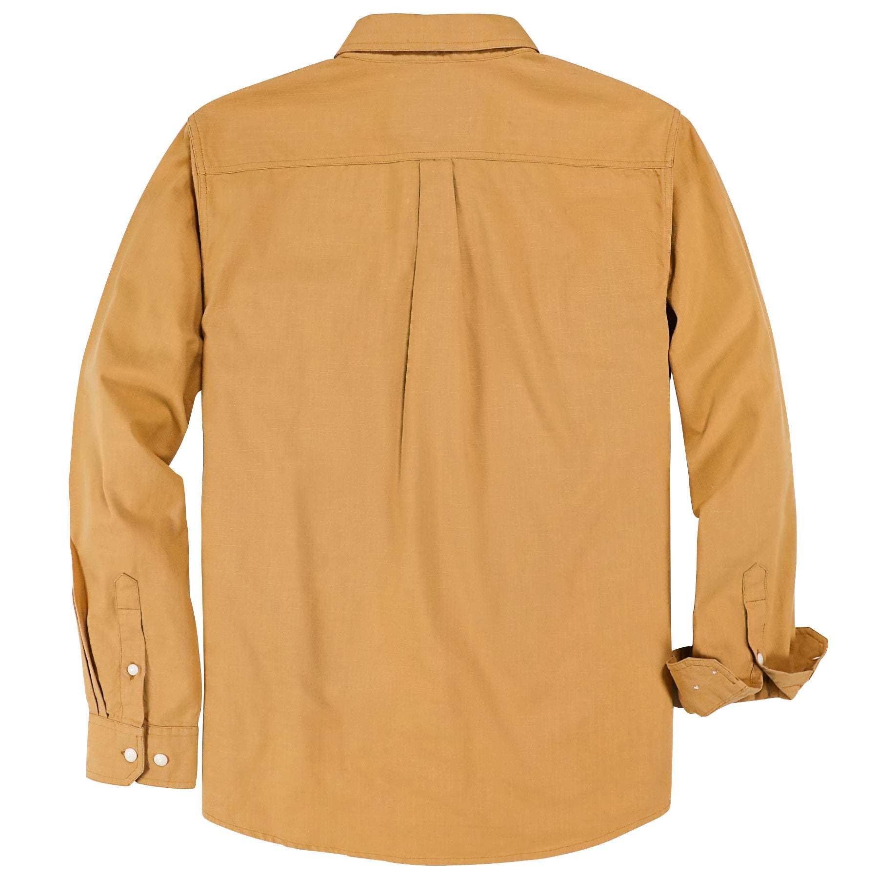 Dubinik? 5.5oz Leaf Orange Chambray Long Sleeve Button-Front Closure Pocket Cotton Workshirt#58001