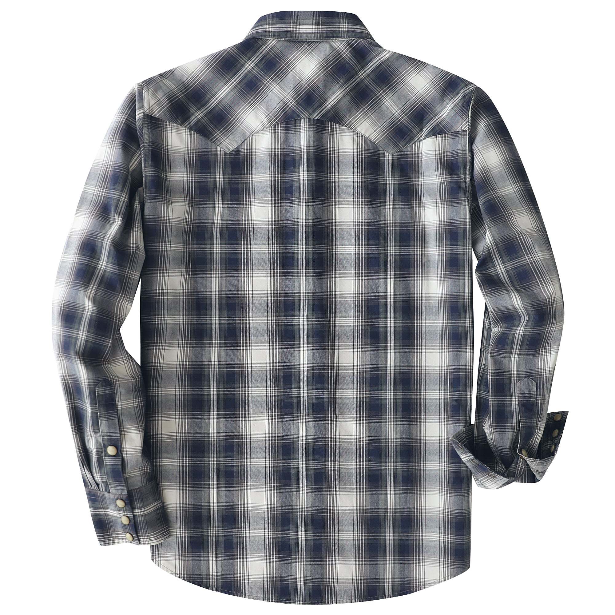 Dubinik? 4.1oz Pearl Snap Shirts For Men Long Sleeve Lightweight Casual Sawtooth Pocket Western Plaid Cowboy Cotton Vintage Work Shirt#48019
