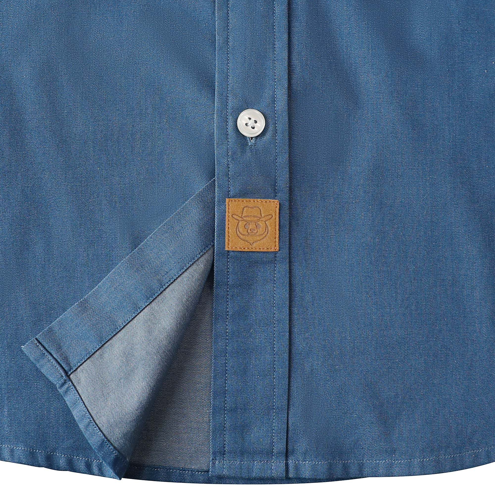 Dubinik? Denim Solid Mens Short Sleeve Button Down Shirts Summer Vintage Short Sleeve Button Down Men Lightweight Men's Casual Shirts#51034