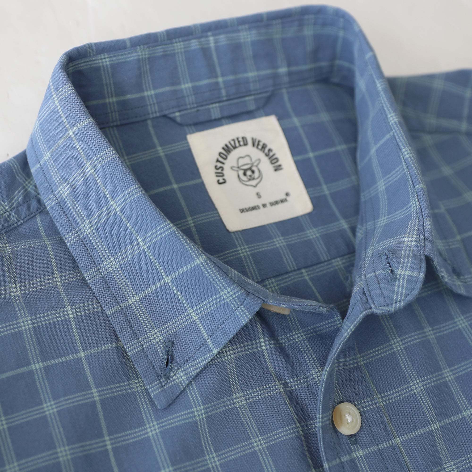 Dubinik? 4.6oz Mens Lightweight Pure Cotton Long Sleeve Button Down Plaid Shirt#101810