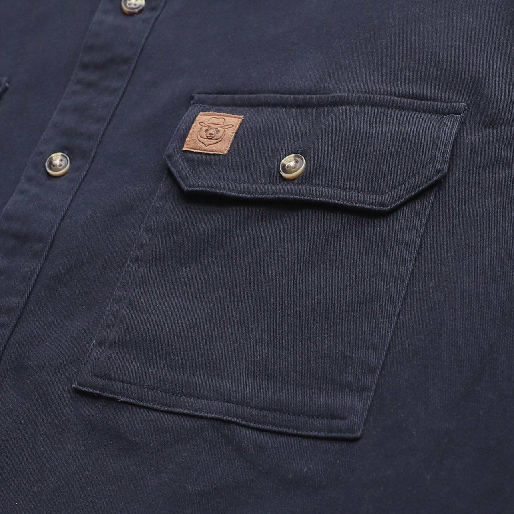 8oz Men's Navy Solid 100% cotton outdoor casual workwear pocket vintage shirt #1502