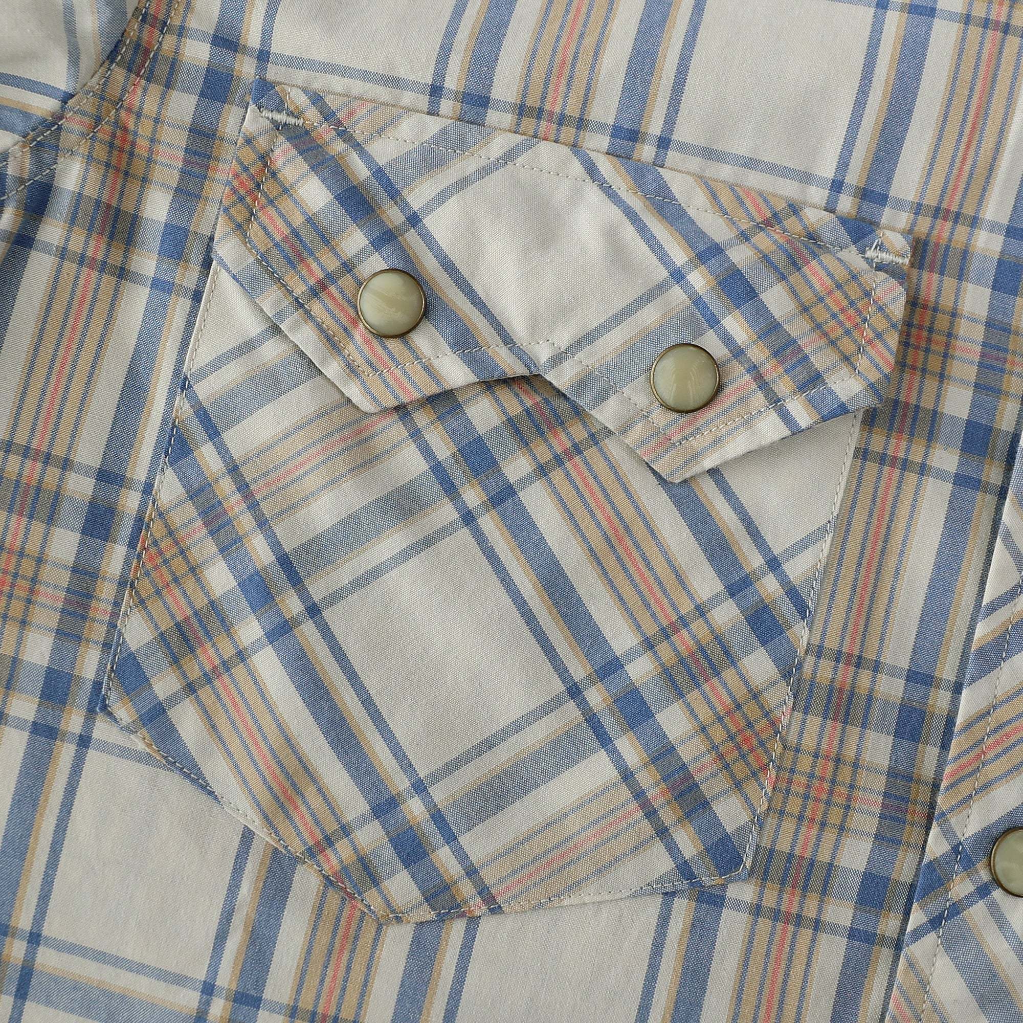 Dubinik? 4.1oz Pearl Snap Shirts For Men Long Sleeve Lightweight Casual Sawtooth Pocket Western Plaid Cowboy Cotton Vintage Work Shirt#48023
