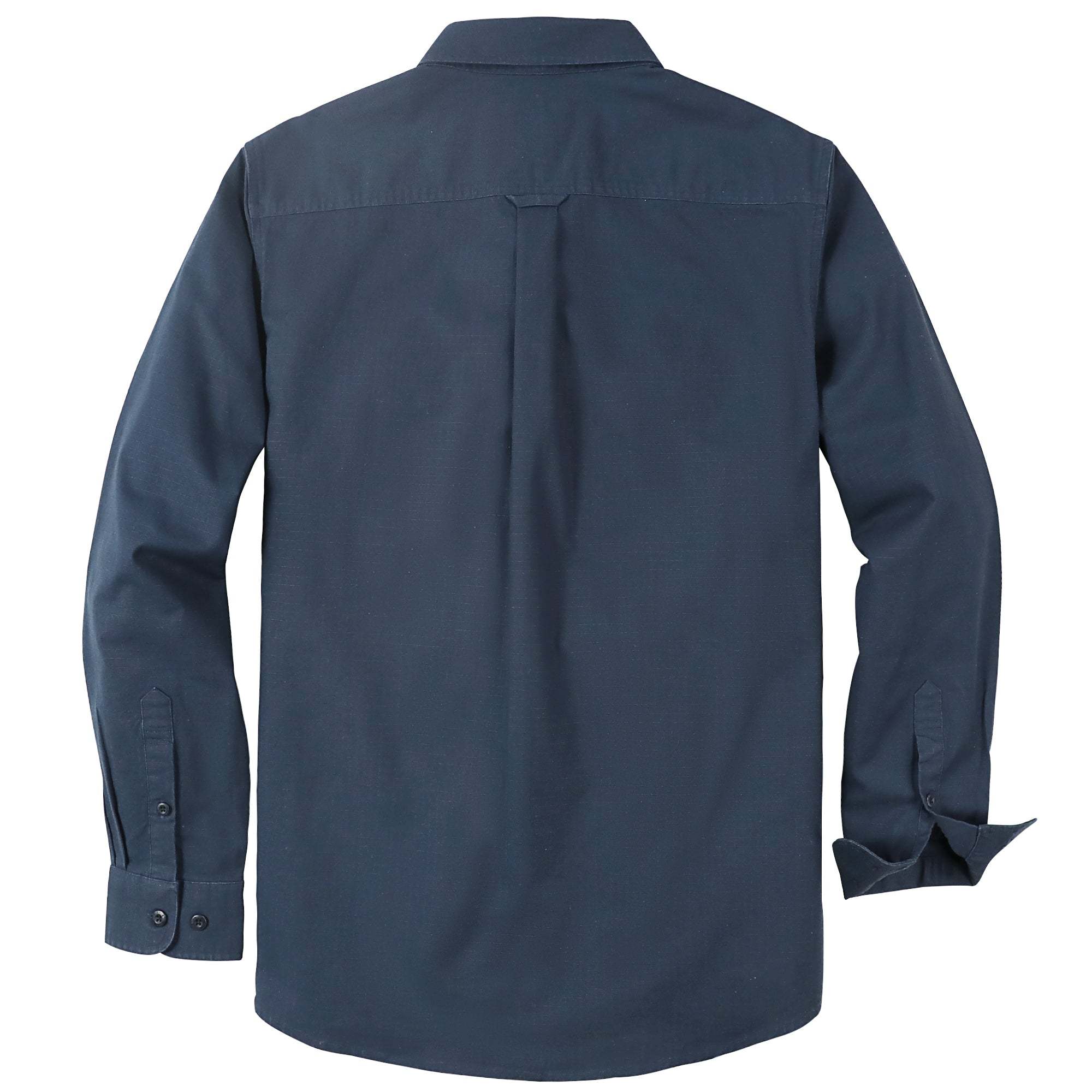Dubinik? 6.5oz Mens Button Up Shirts Long Sleeve Casual Navy Blue Solid Shirts for Men Two Pocket Regular Fit Comfortable with Stretch Shirt#0056004