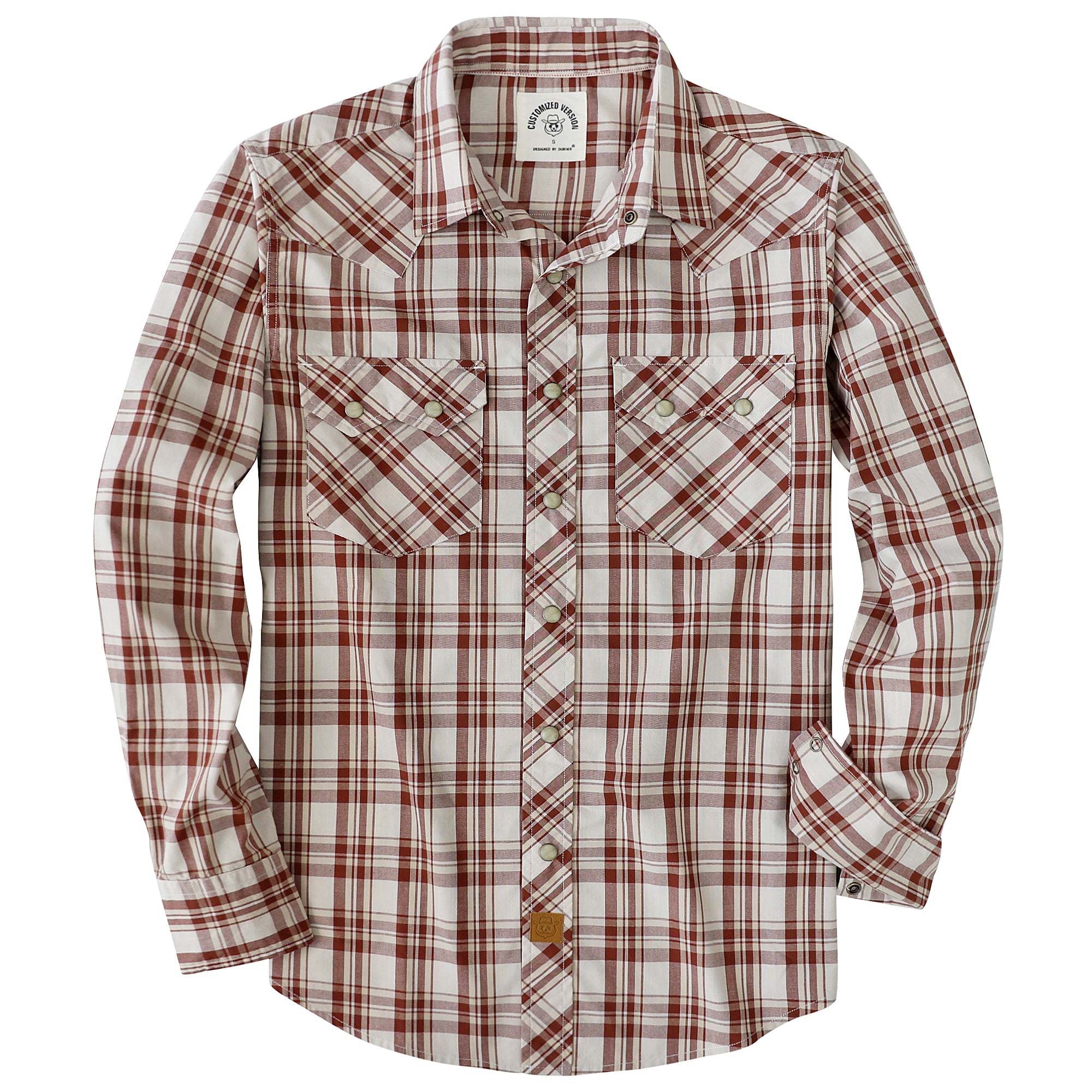 Dubinik? 4.1oz Pearl Snap Shirts For Men Long Sleeve Lightweight Casual Sawtooth Pocket Western Plaid Cowboy Cotton Vintage Work Shirt#48013