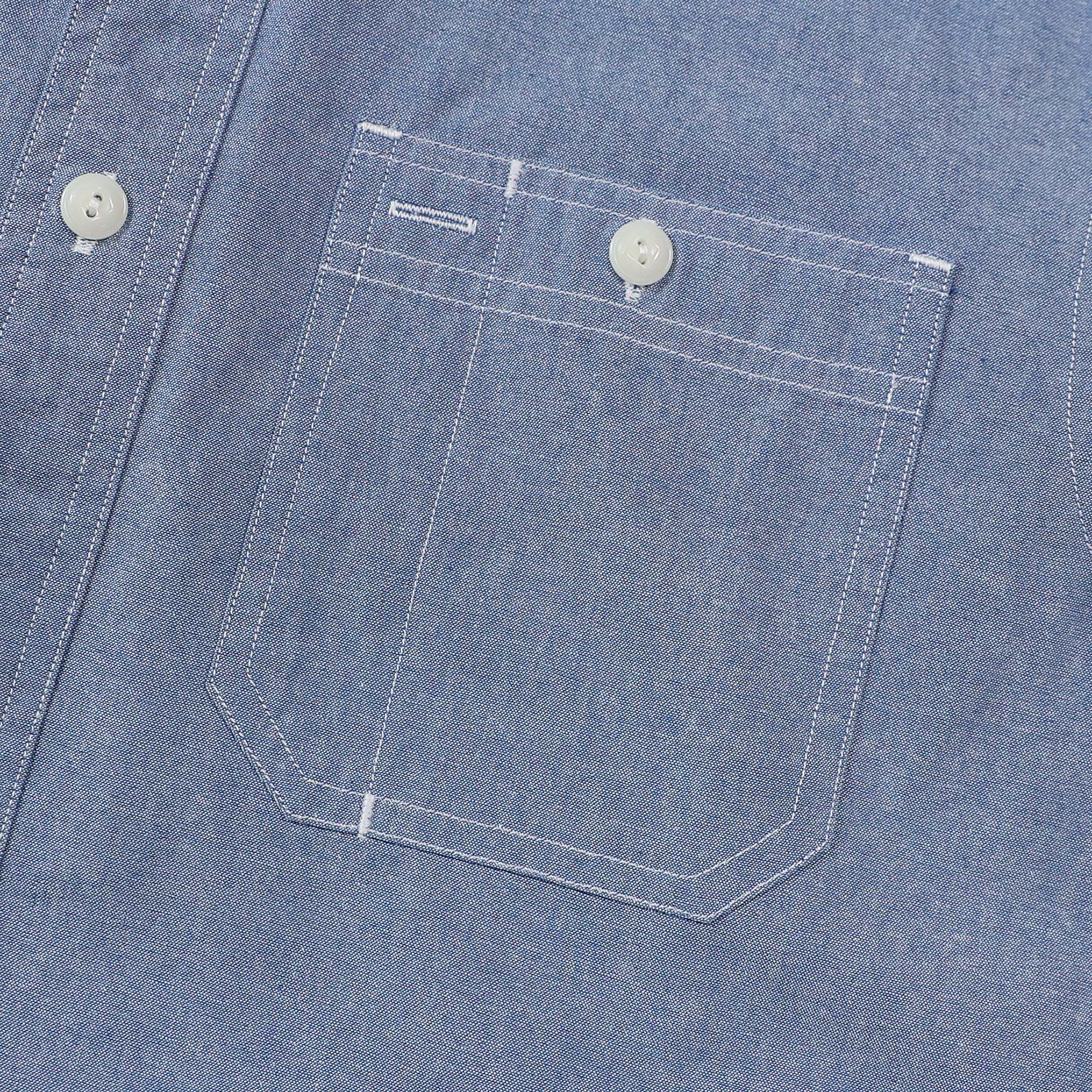 Dubinik? Light Blue Solid Mens Short Sleeve Button Down Casual Cotton Regular Fit Lightweight Pocket Chambray Mens Button Down Short Sleeve#0057009