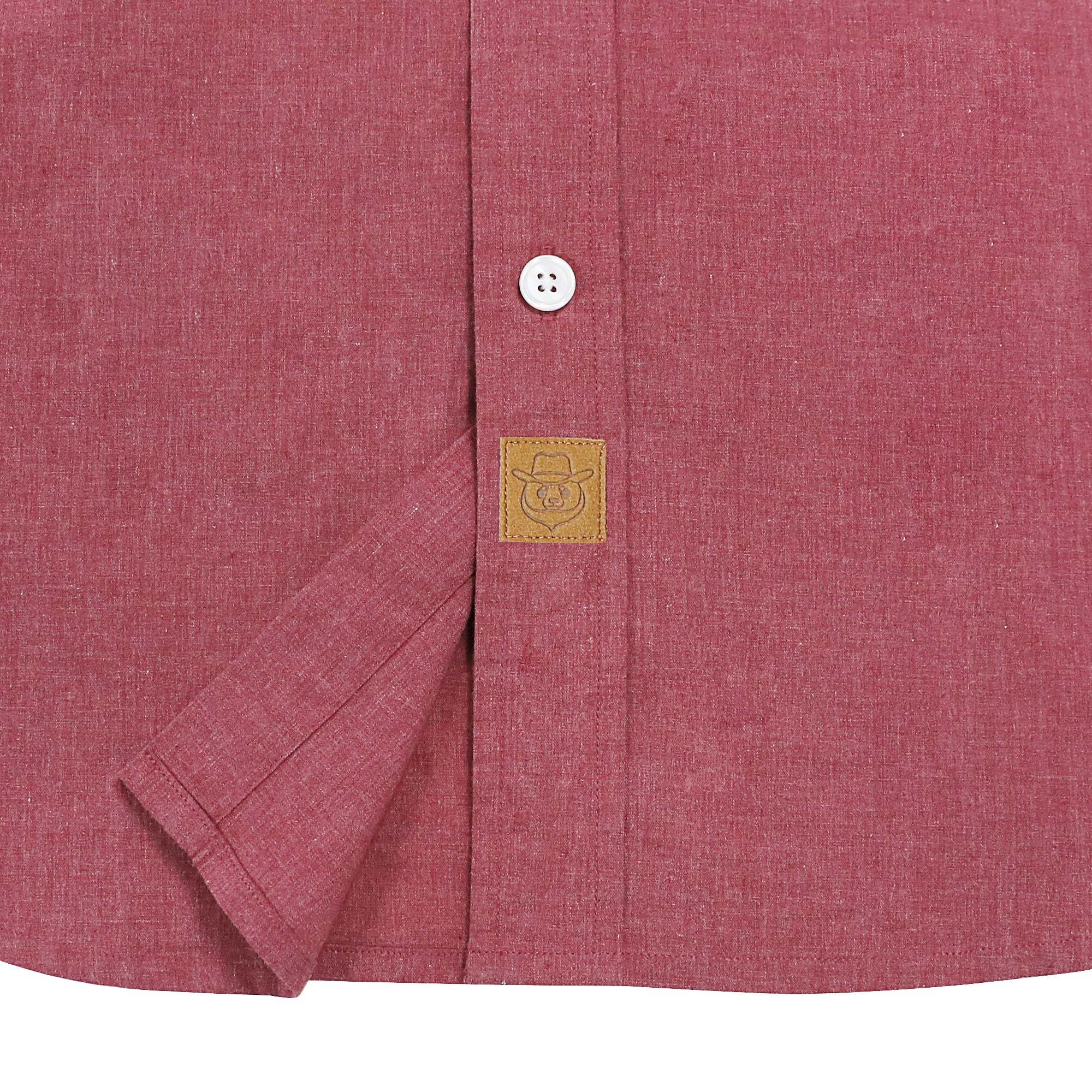 Dubinik? Jujube Red Solid Mens Short Sleeve Button Down Shirts 100% Cotton Plaid Men's Casual Button-Down Shirts with Pocket#011507