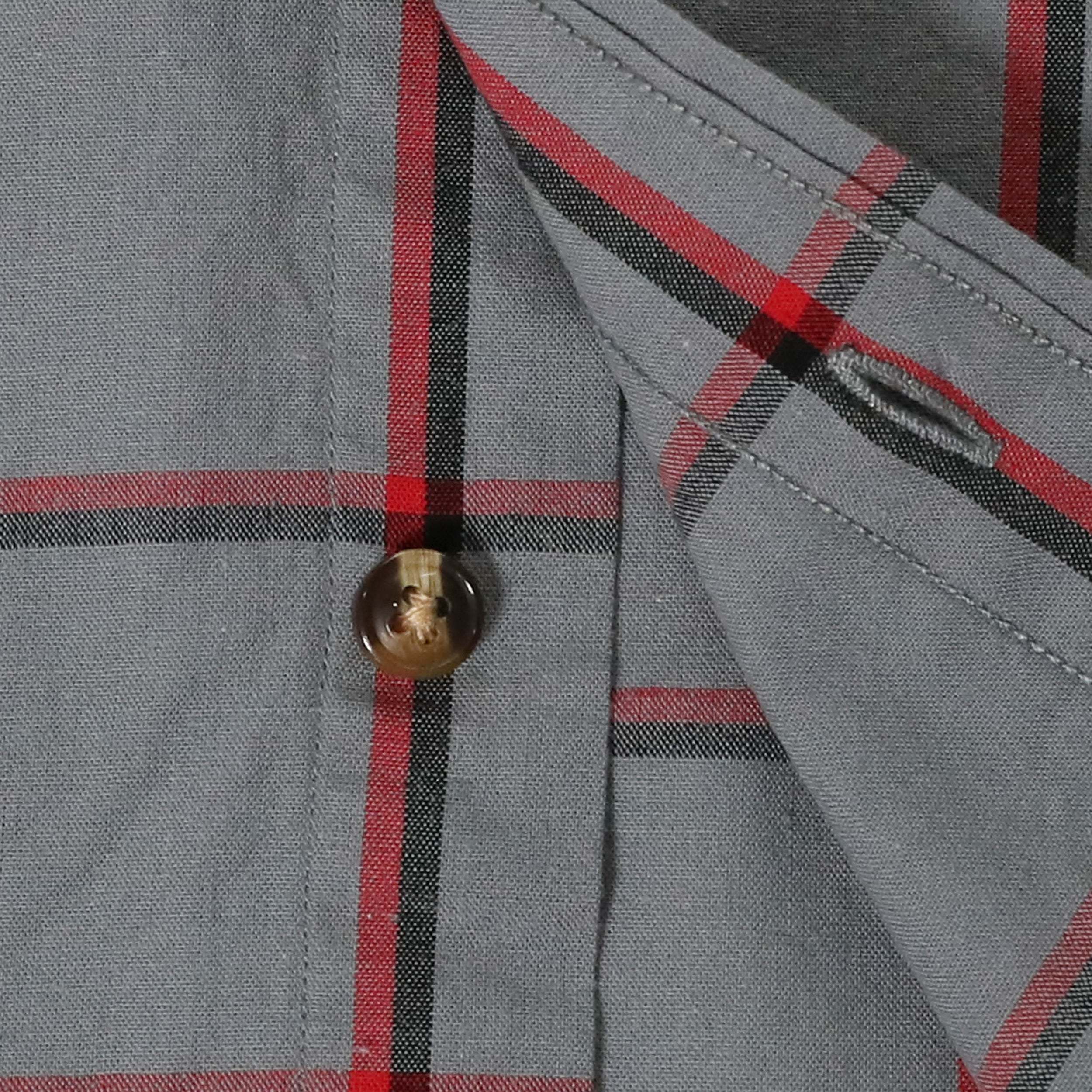 Dubinik? Short Sleeve Button Down Shirts 100% Cotton Plaid Casual Shirt with Pocket #0112