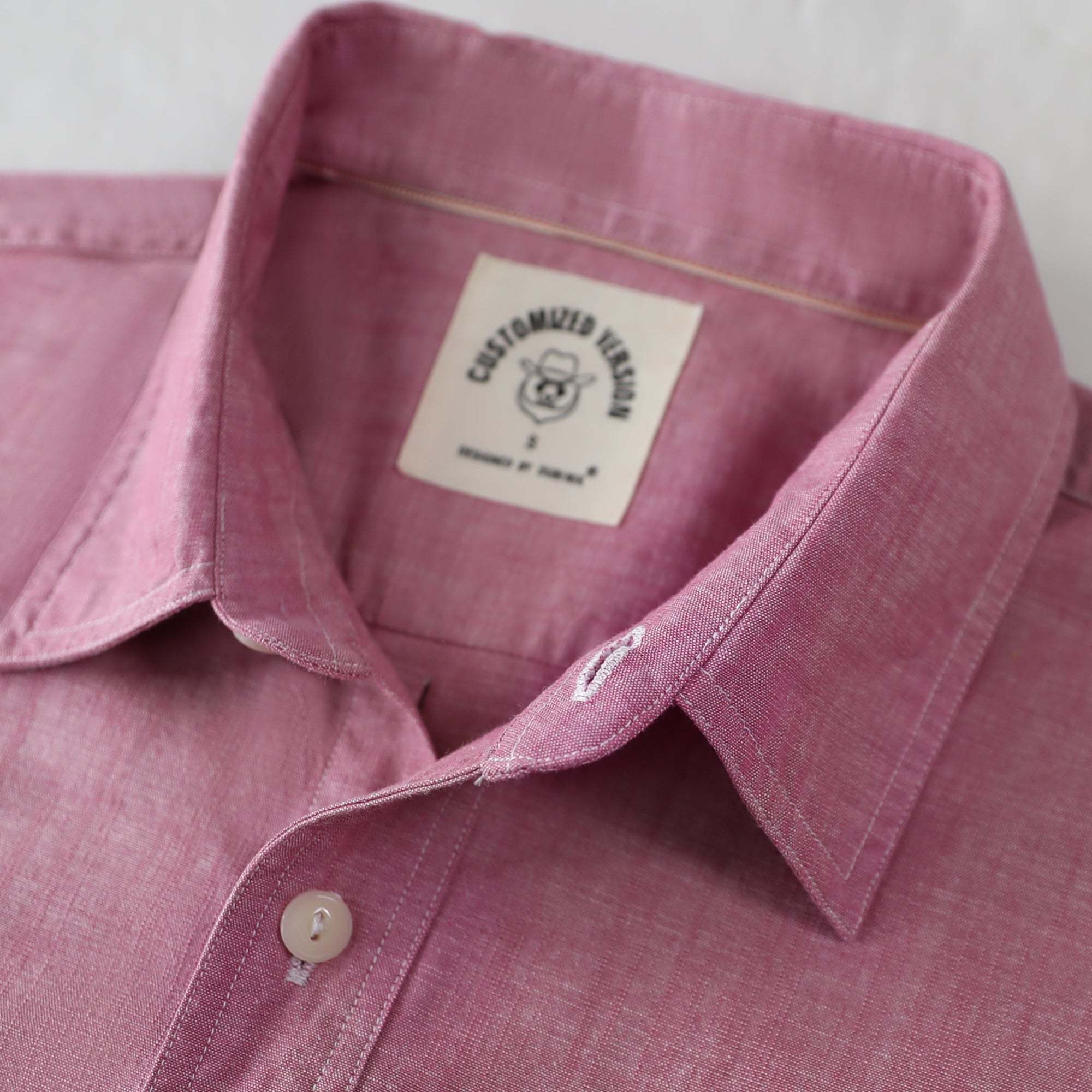 Dubinik? Dark Pink Solid Mens Short Sleeve Button Down Casual Cotton Regular Fit Lightweight Pocket Chambray Mens Button Down Short Sleeve#0057012