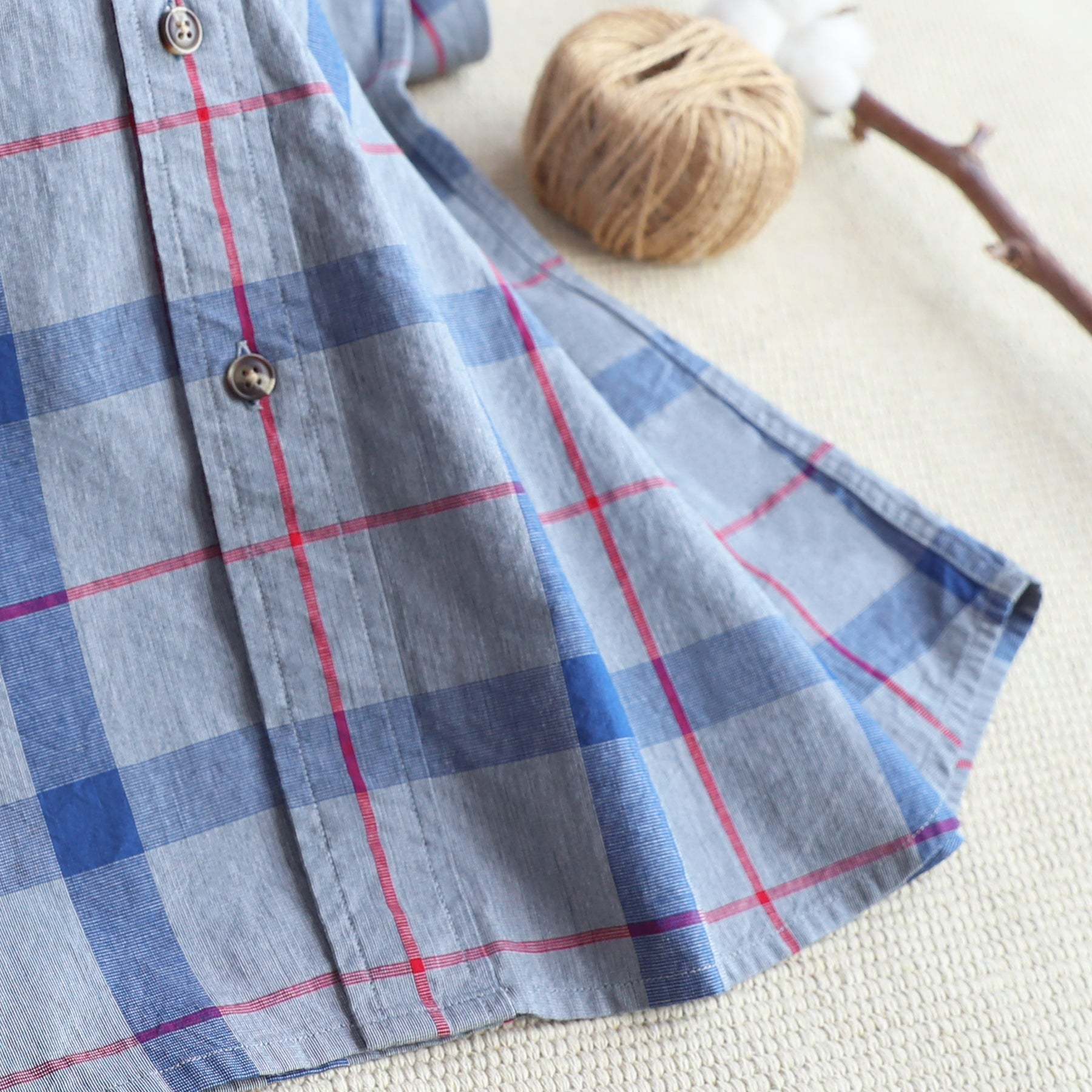 Men's casual short-sleeved cotton shirt #0004