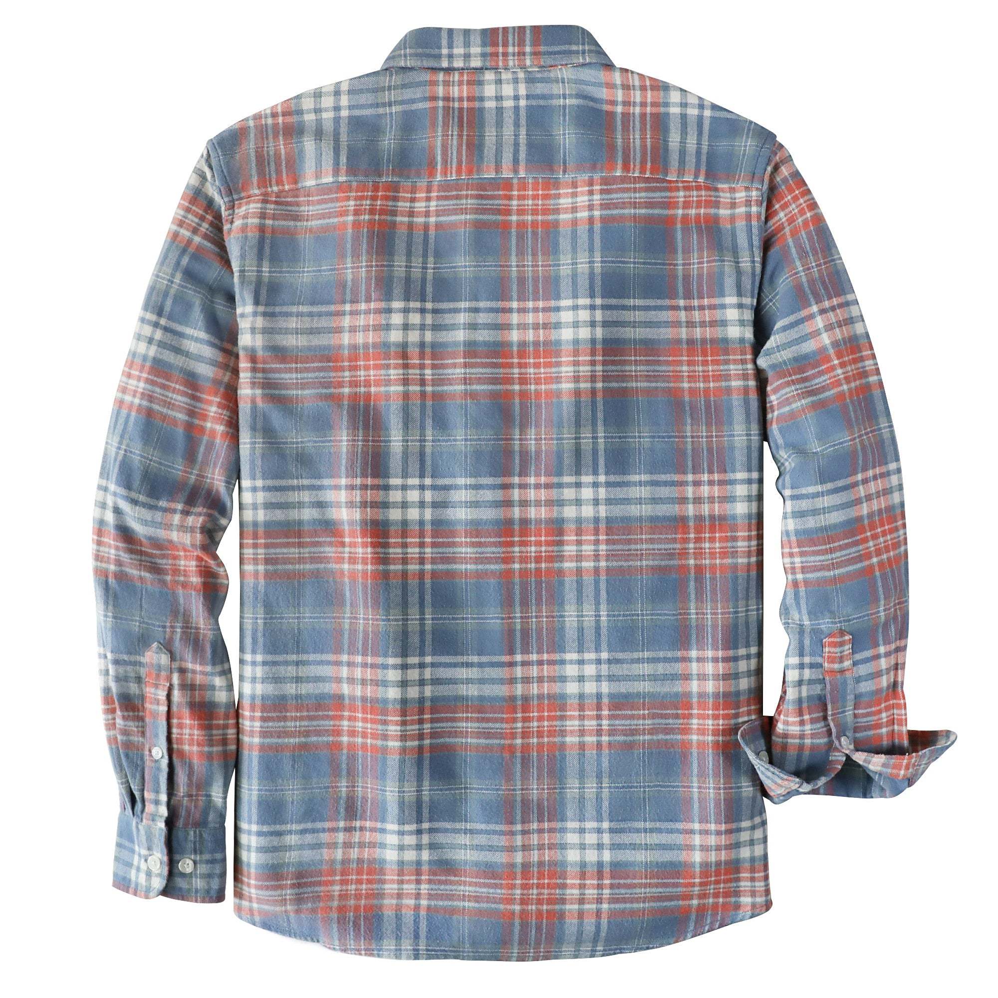 Dubinik? 6oz Mens Flannel Shirts Long Sleeve Button Down Casual Work Plaid Shirt Men All Cotton Soft with Pocket Regular Fit03-51