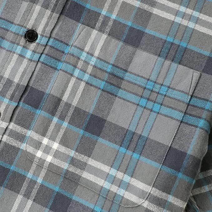 Dubinik? 6oz Mens Flannel Shirts Long Sleeve Button Down Casual Work Plaid Shirt Men All Cotton Soft with Pocket Regular Fit#03-054