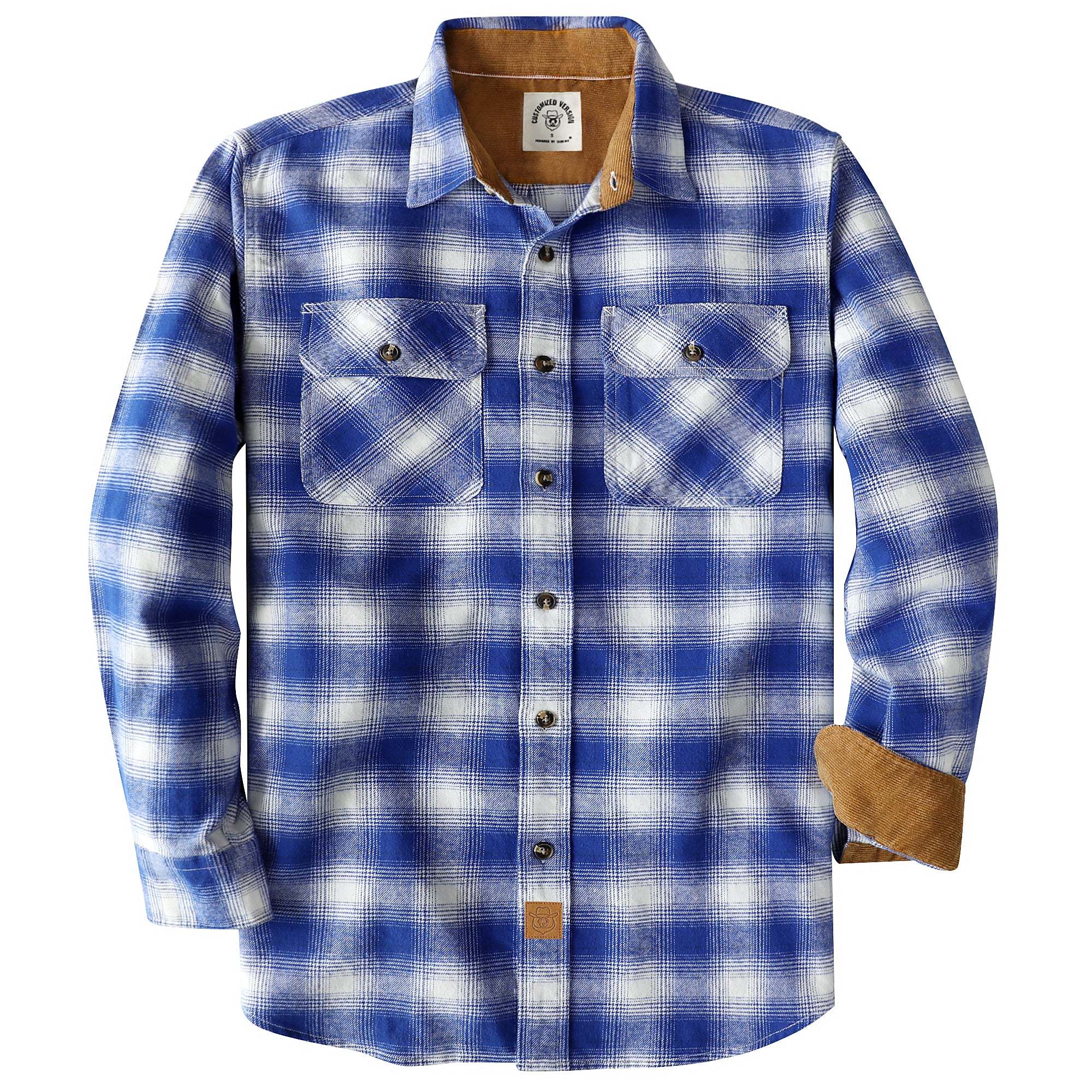 Dubinik? 6oz Mens Flannel Shirt Long Sleeve Button Down Plaid All Cotton Soft Brushed Flannel Shirt For Men Utility Casual Shirt #0030017