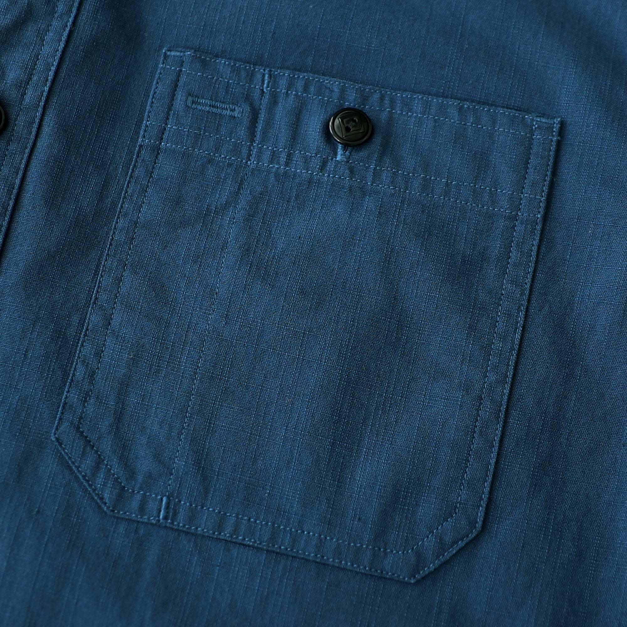 Dubinik? 5.5oz Navy Blue Chambray Long Sleeve Button-Front Closure Pocket Cotton Workshirt#58015