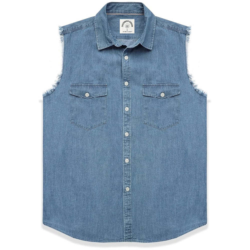 Men's sleeveless denim undershirt #1211