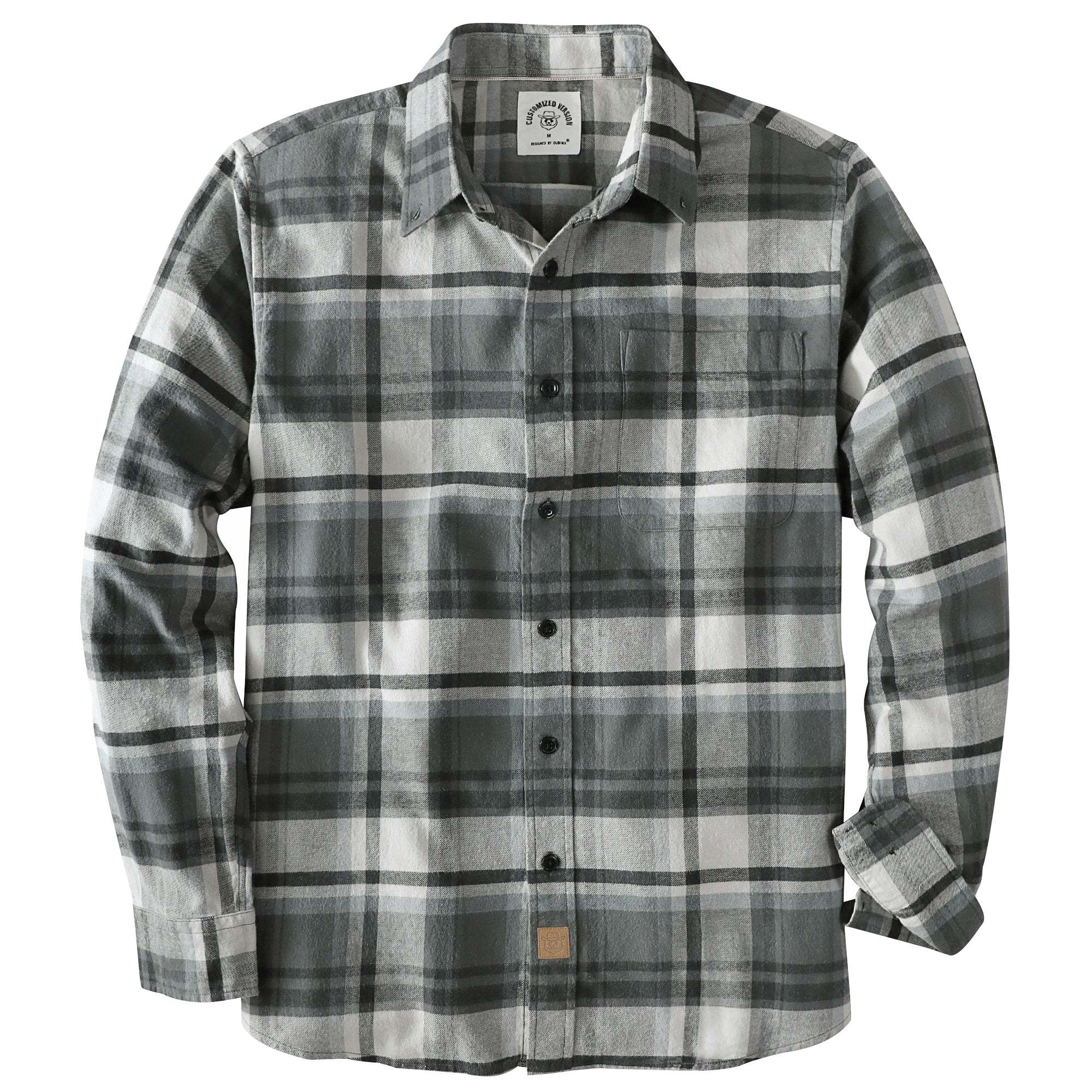 Dubinik? 6oz Mens Flannel Shirts Long Sleeve Button Down Casual Work Plaid Shirt Men All Cotton Soft with Pocket Regular Fit#03-045