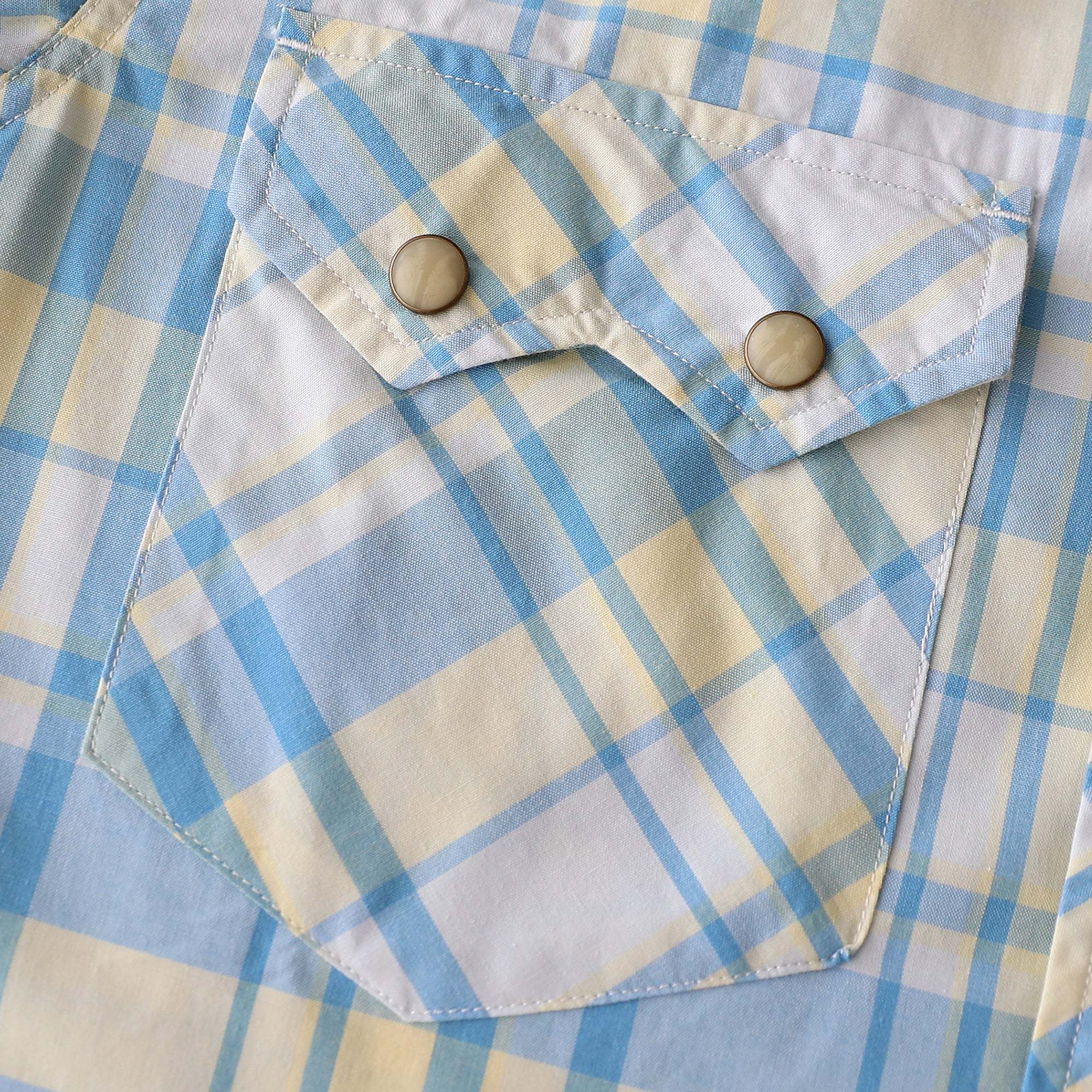 Dubinik? 4.1oz Pearl Snap Shirts For Men Long Sleeve Lightweight Casual Sawtooth Pocket Western Plaid Cowboy Cotton Vintage Work Shirt#48022