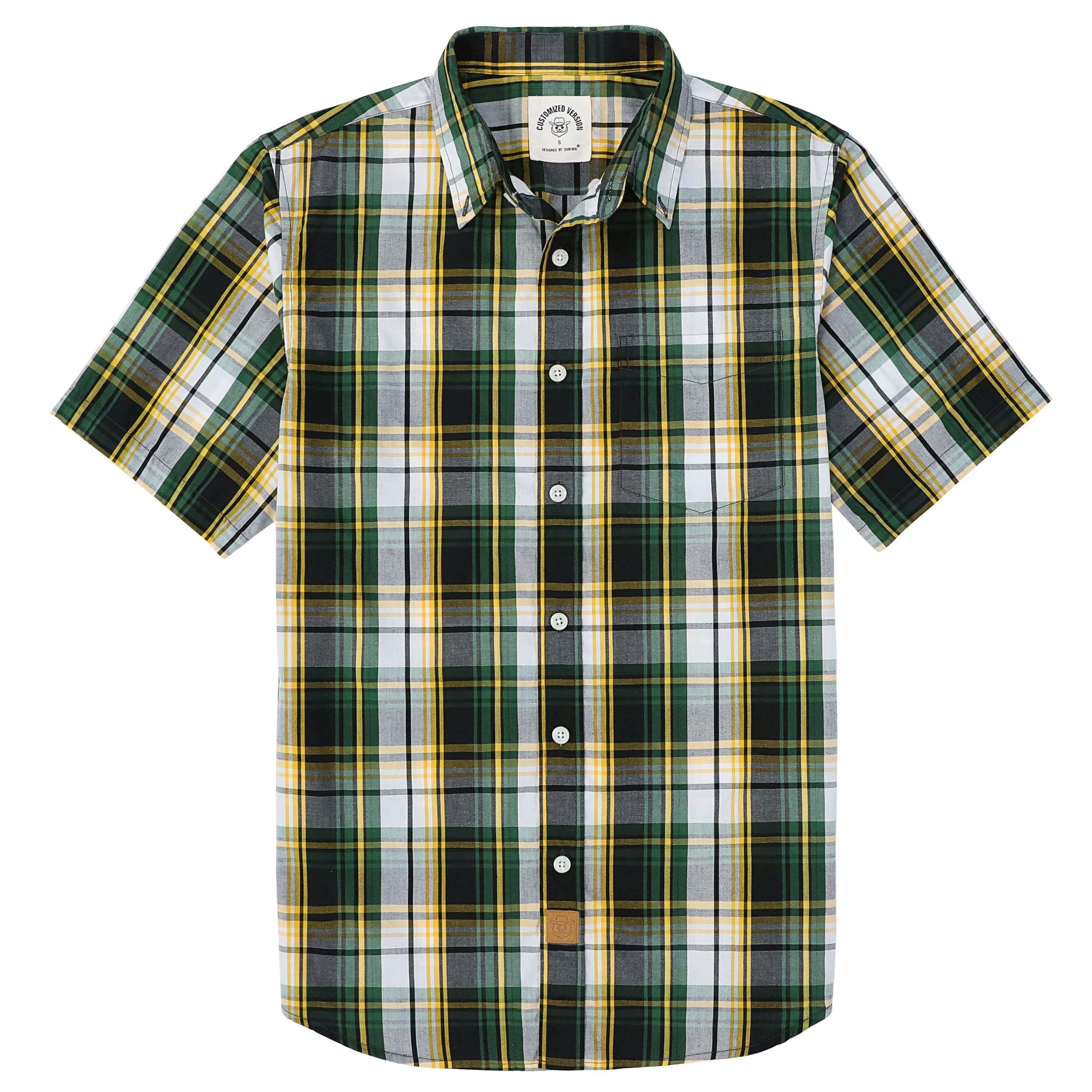Dubinik? Green Mens Short Sleeve Button Down Shirts Summer Vintage Short Sleeve Button Down Men Lightweight Men's Casual Shirts#51004
