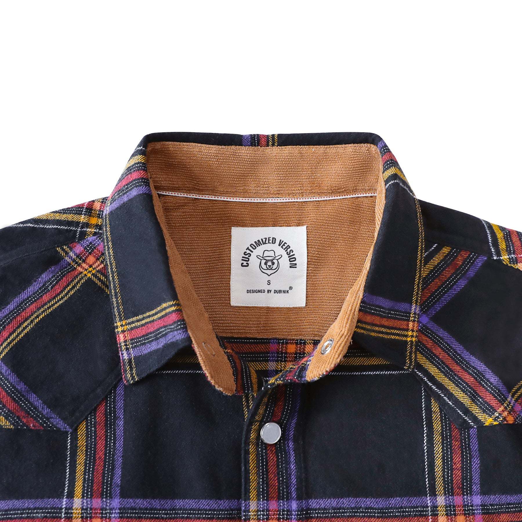 Dubinik? 6oz Men's Long Sleeve Pearl Snap Midweight Flannel Casual Western Cowboy Plaid Shirts 100% Cotton#36020
