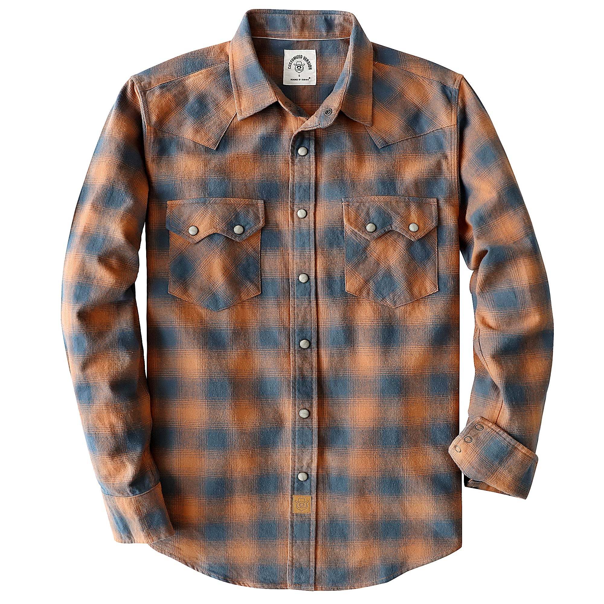 Dubinik? 6.3oz Flannel Shirt for Men Long Sleeve Casual Cozy Snap Button Western Plaid Shirts Soft Pure Cotton#37006