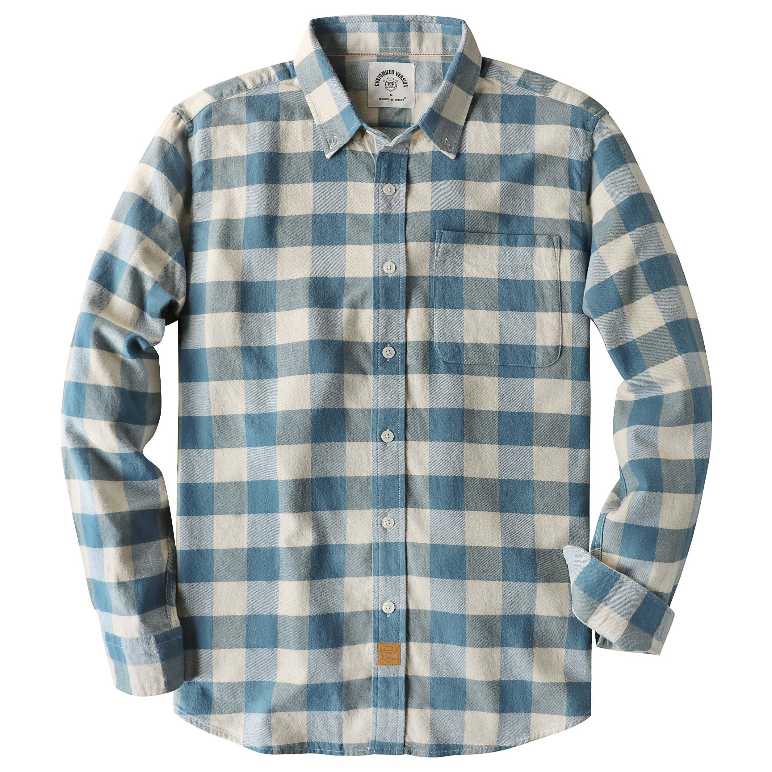 6oz Men's Plaid Flannel Long Sleeve Shirts #0325
